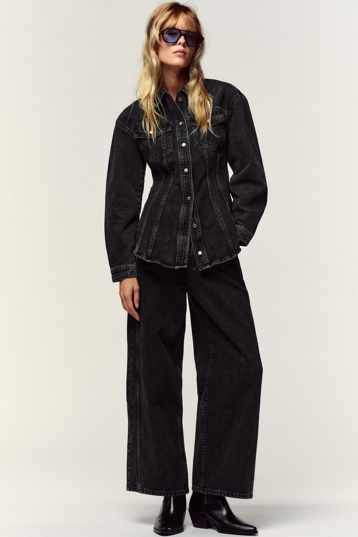 High-waist culottes jeans