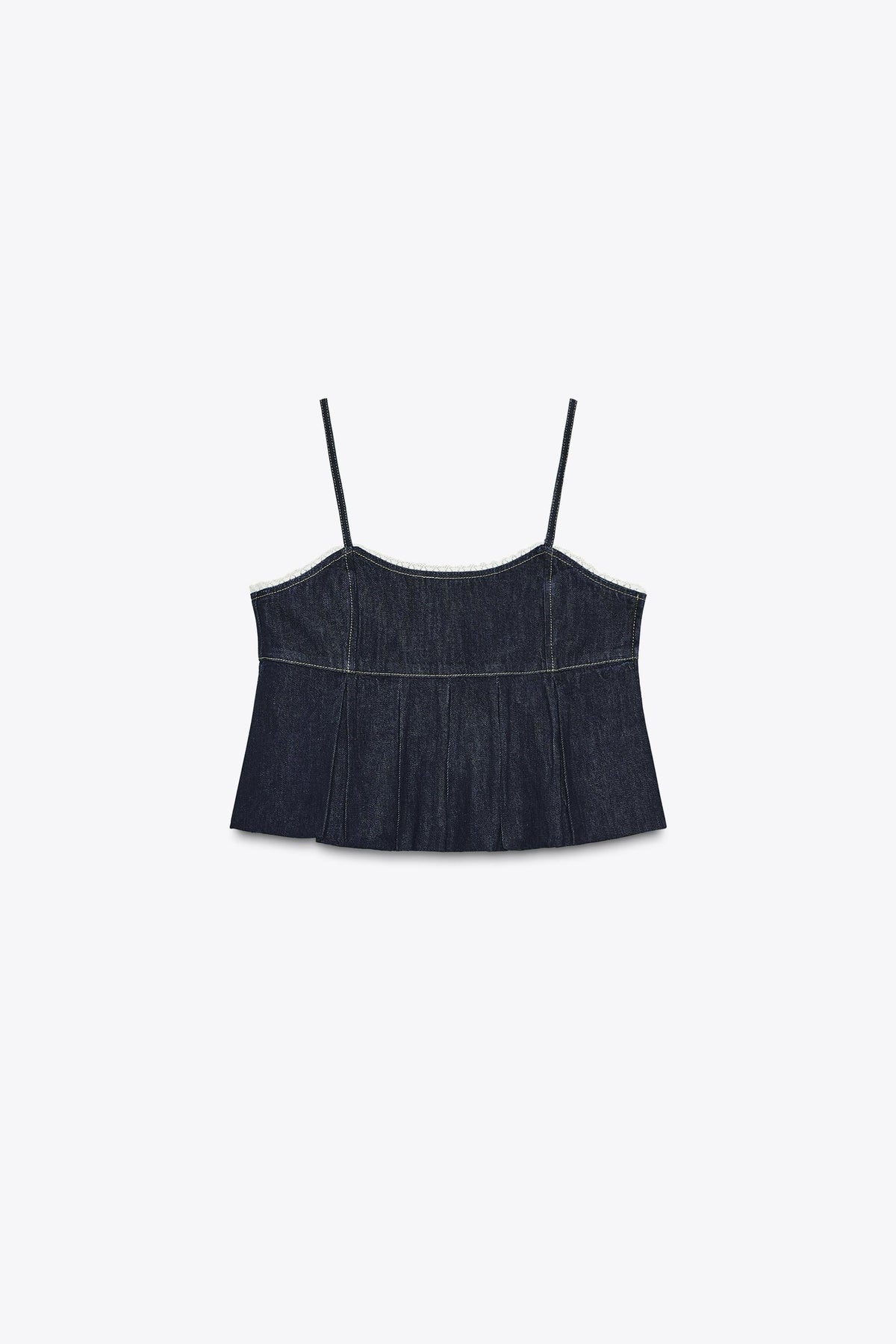 Denim Lace Crop Top