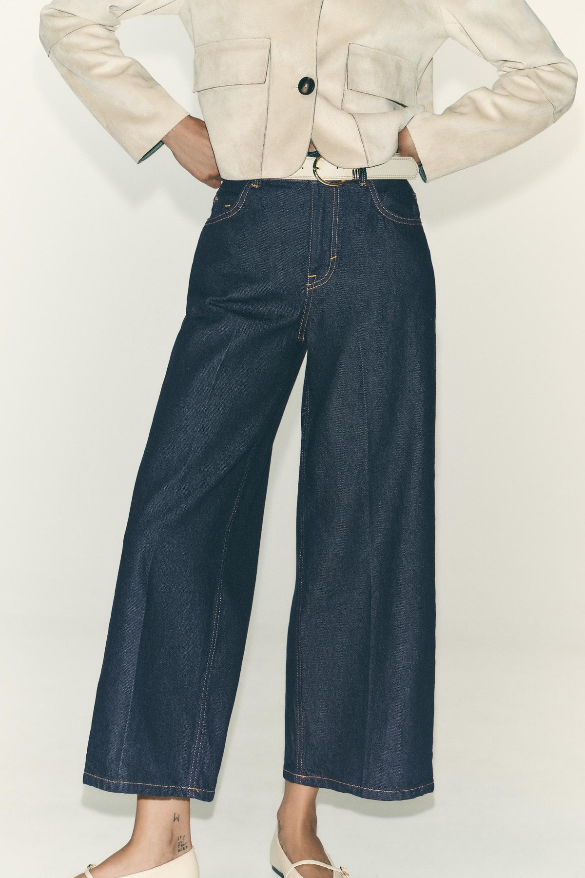 Jeans with Pressed Crease