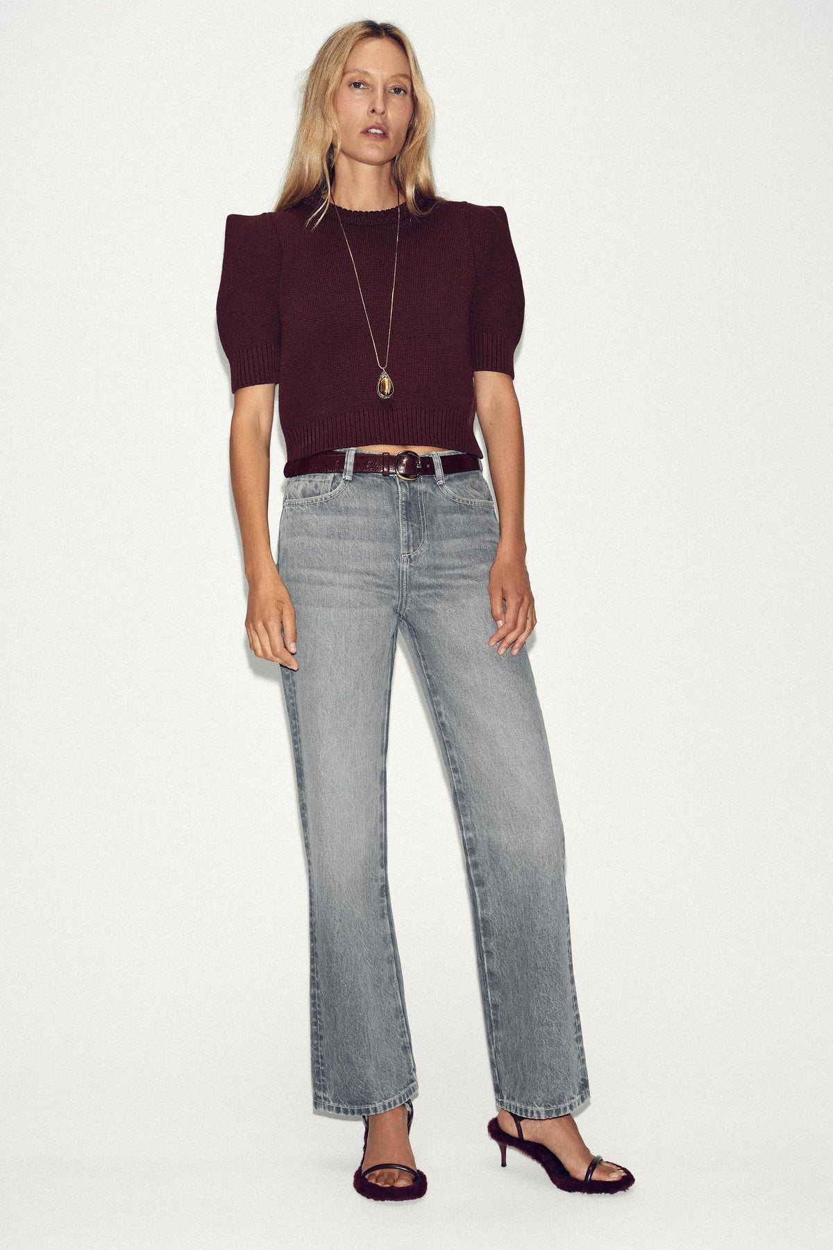 Padded Shoulder Knit Jumper