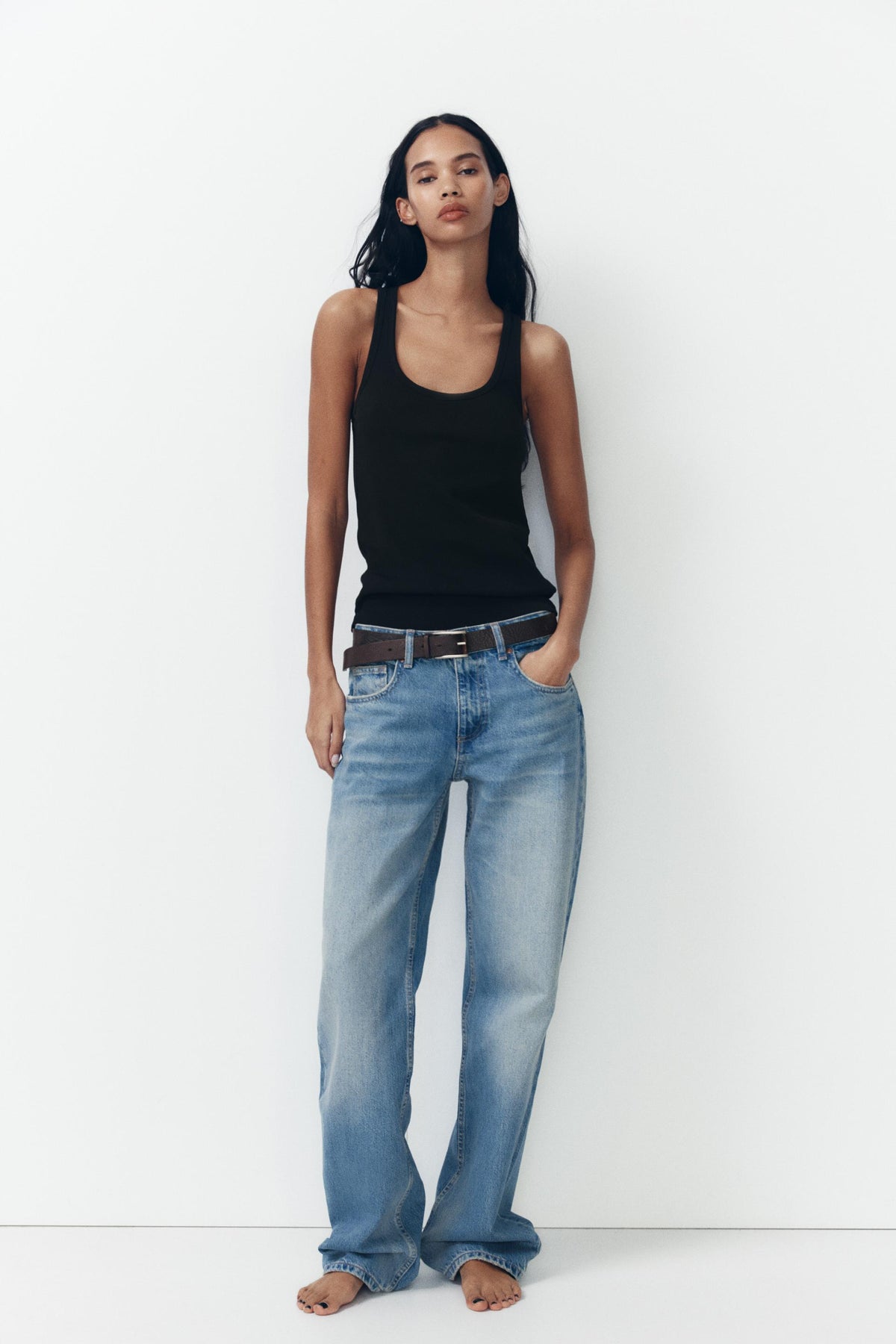 TRF-Jeans mit weitem Bein