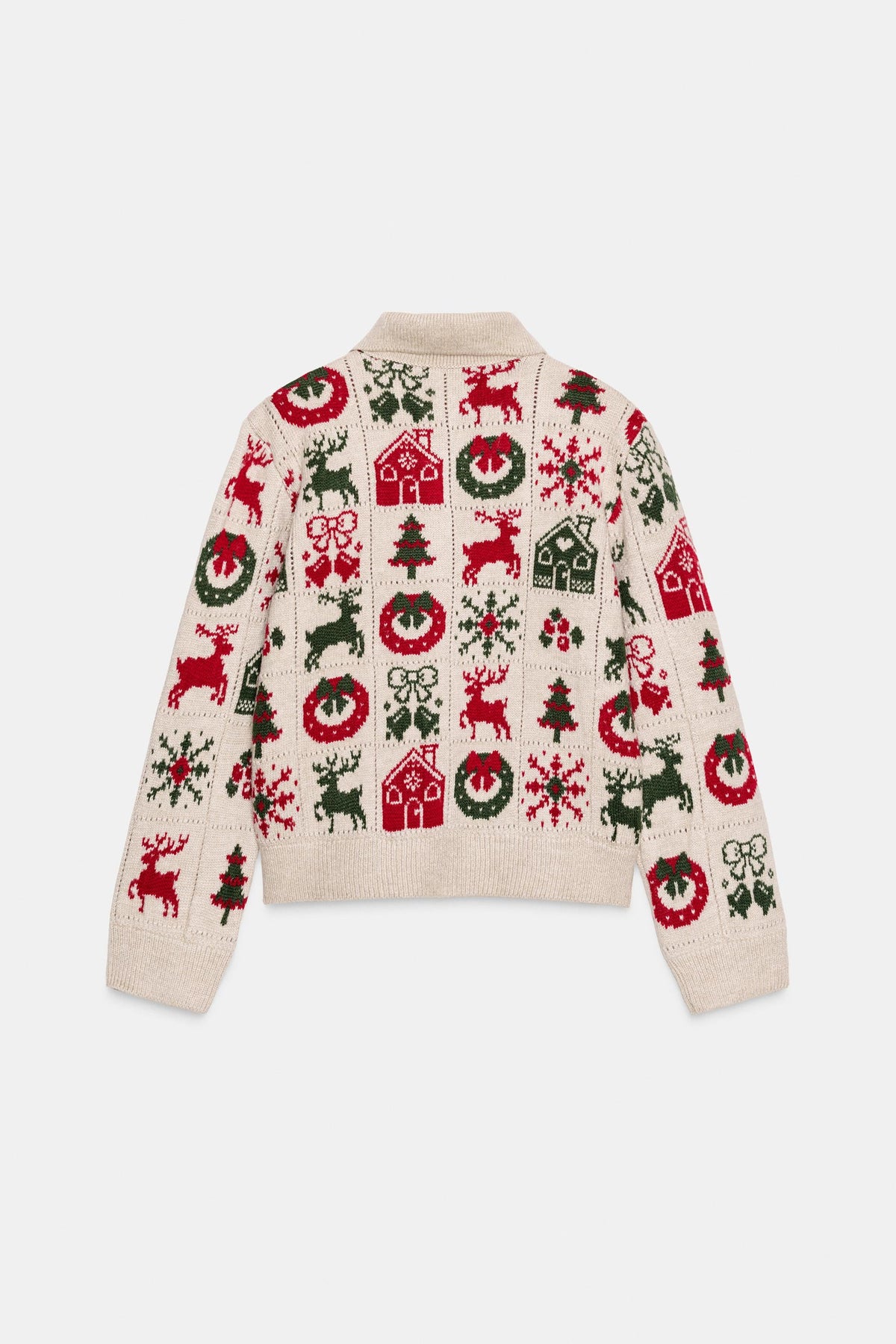 Jacquard-Weihnachtsstrickjacke