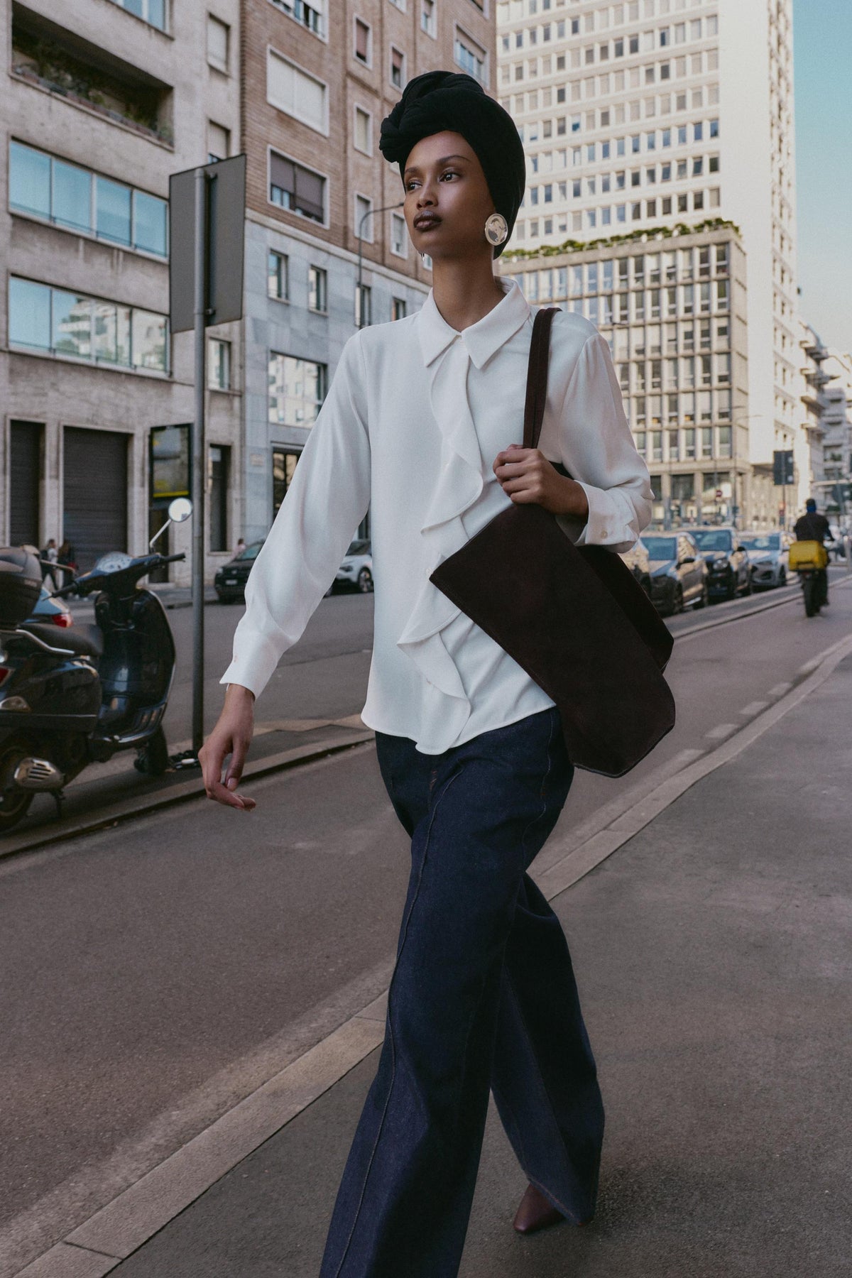 Crepe Ruffled Shirt