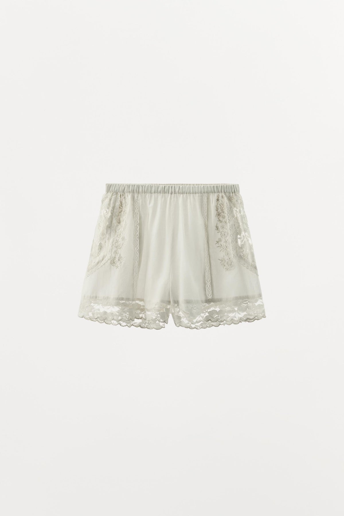 Bestickte Spitzenshorts