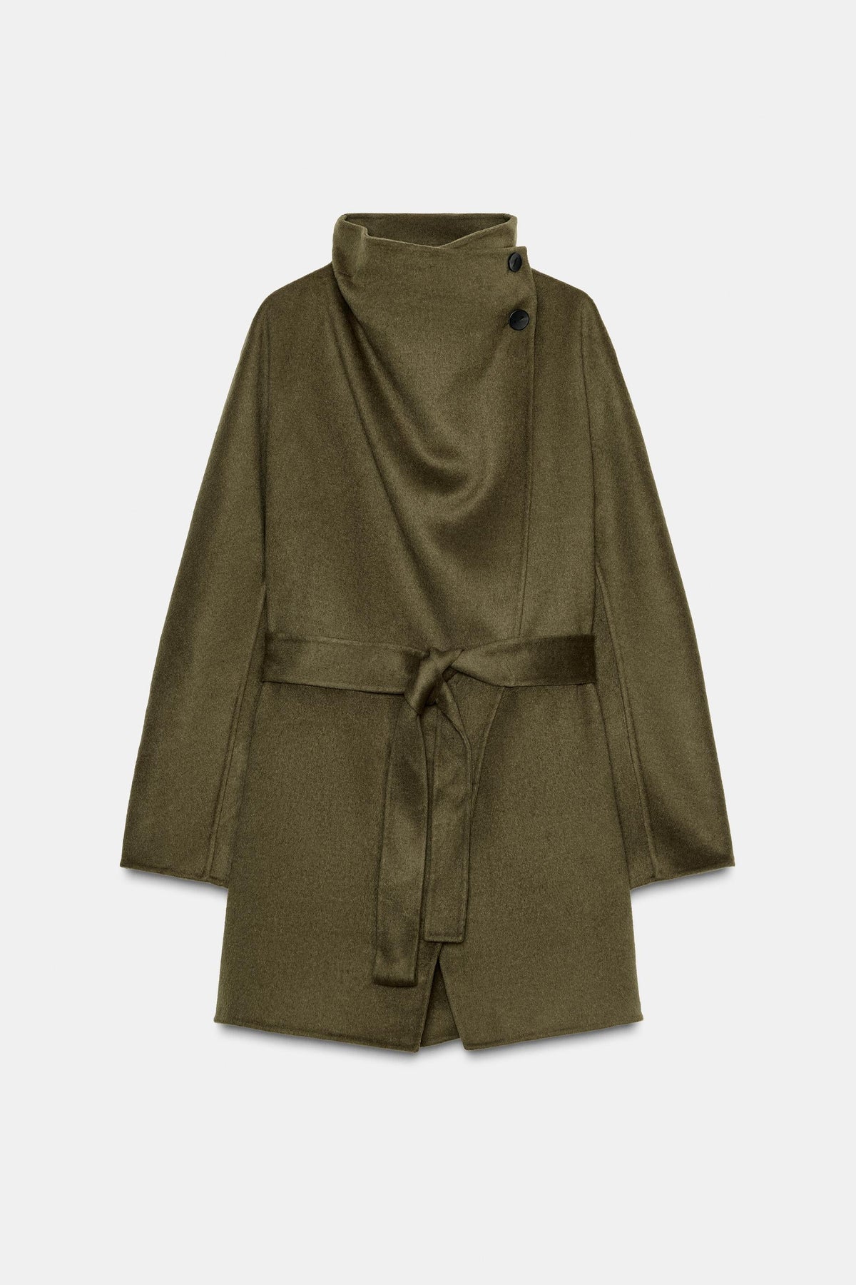 HIGH-NECK WOOL BLEND COAT ZW COLLECTION - Image 2