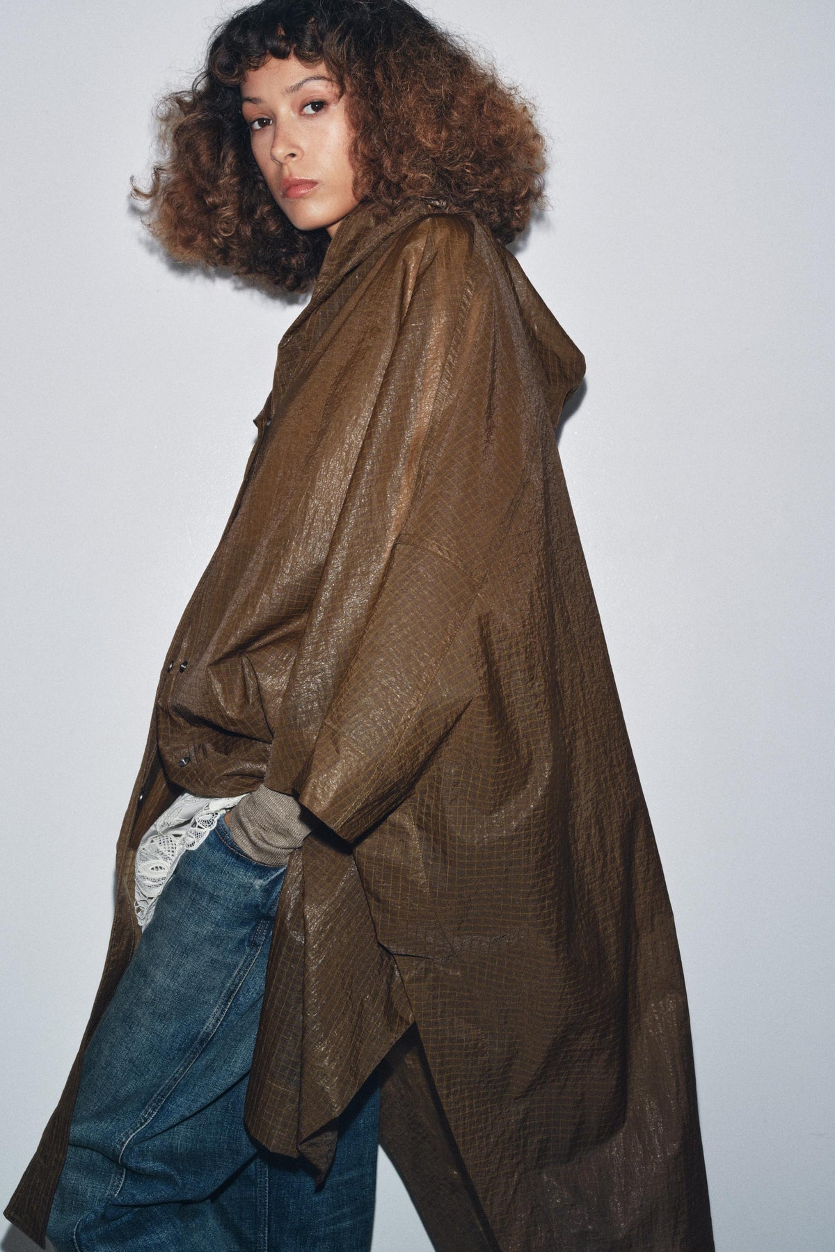 OVERSIZE HOODED CAPE RAINCOAT ZW COLLECTION - Image 1