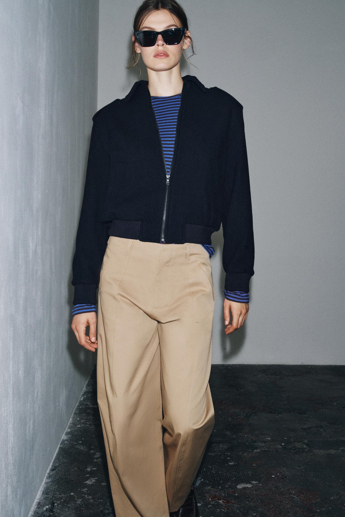 WOOL BLEND BOMBER JACKET ZW COLLECTION - Image 1
