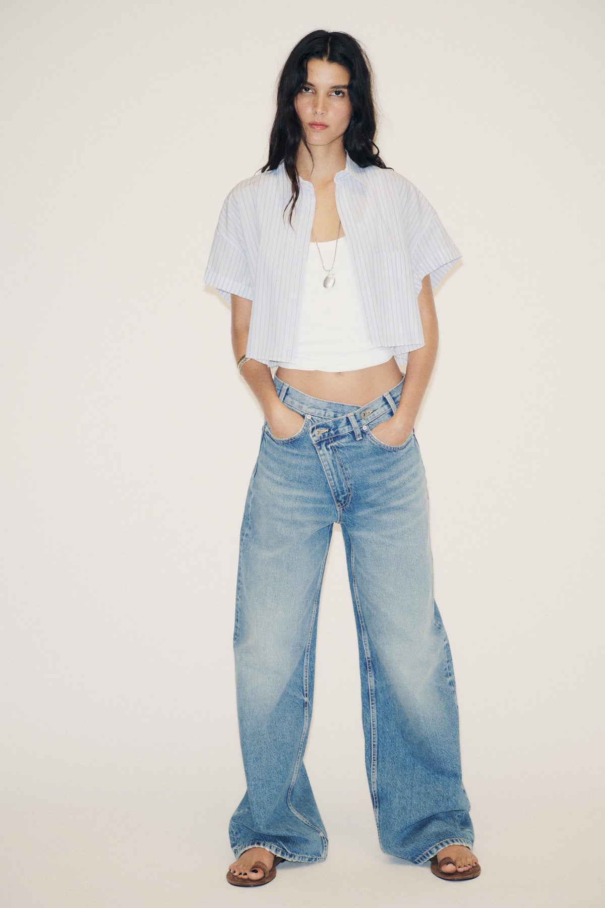 Cropped Poplin Shirt