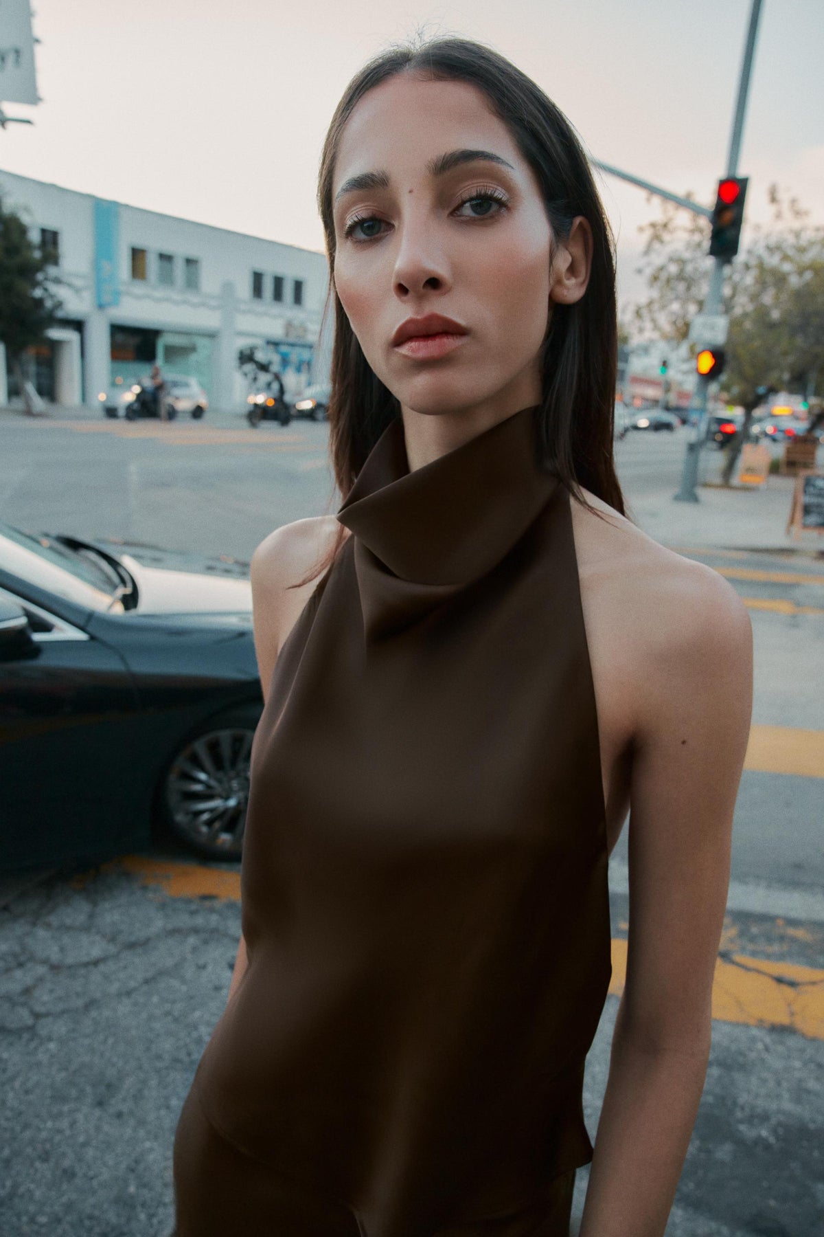 Satin halter top