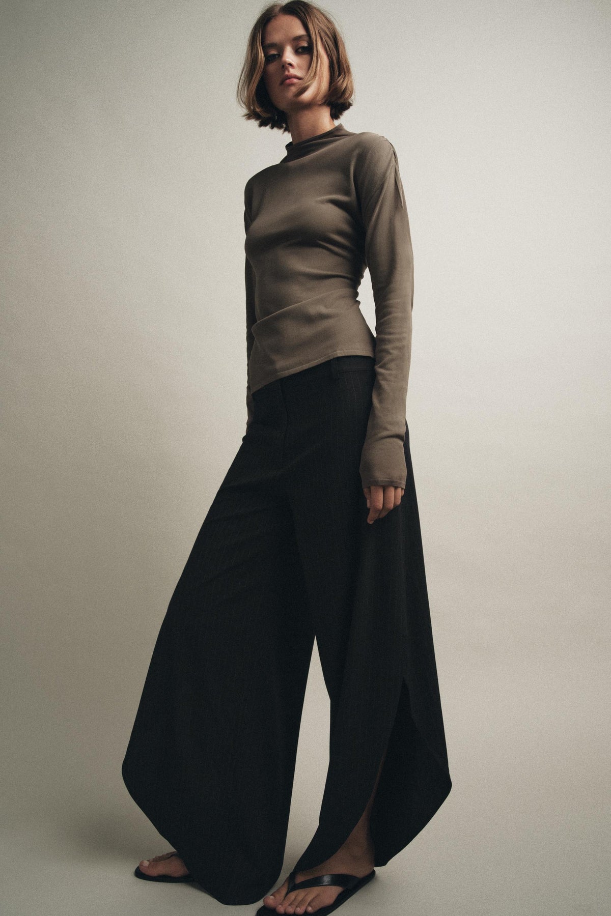 Pinstriped Trousers with Vents