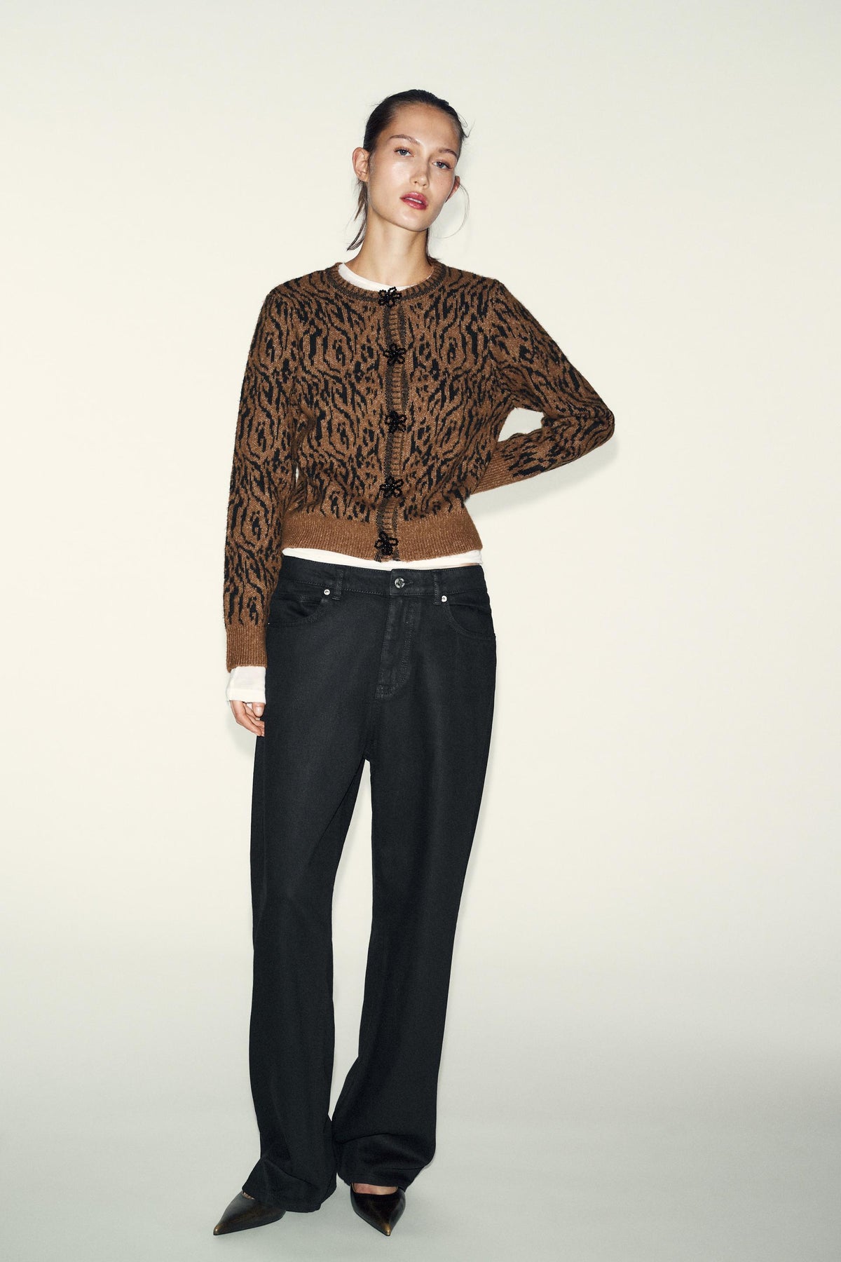 Jacquard-Strickjacke