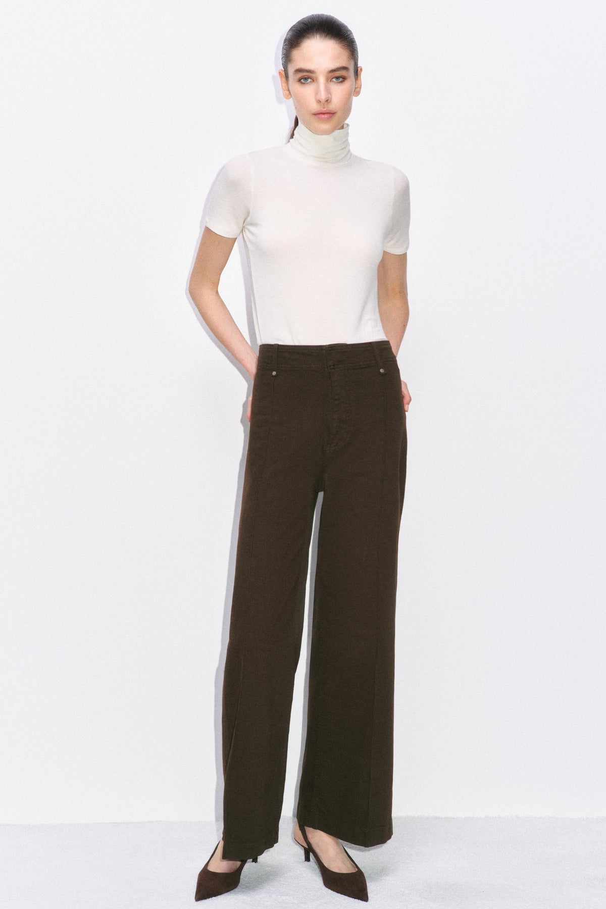 Weit geschnittene High-Waist-Jeans