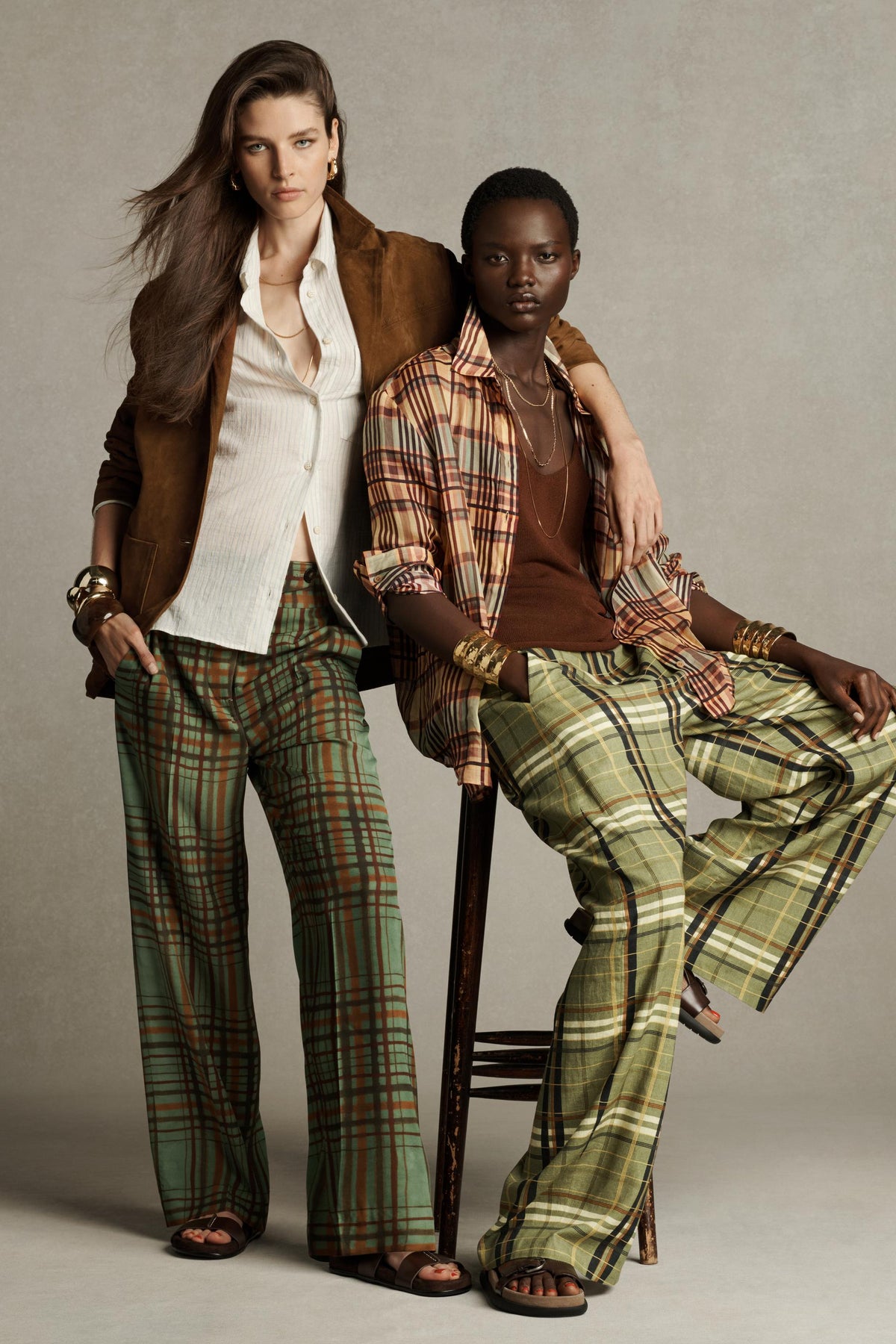 Checkered Linen Trousers