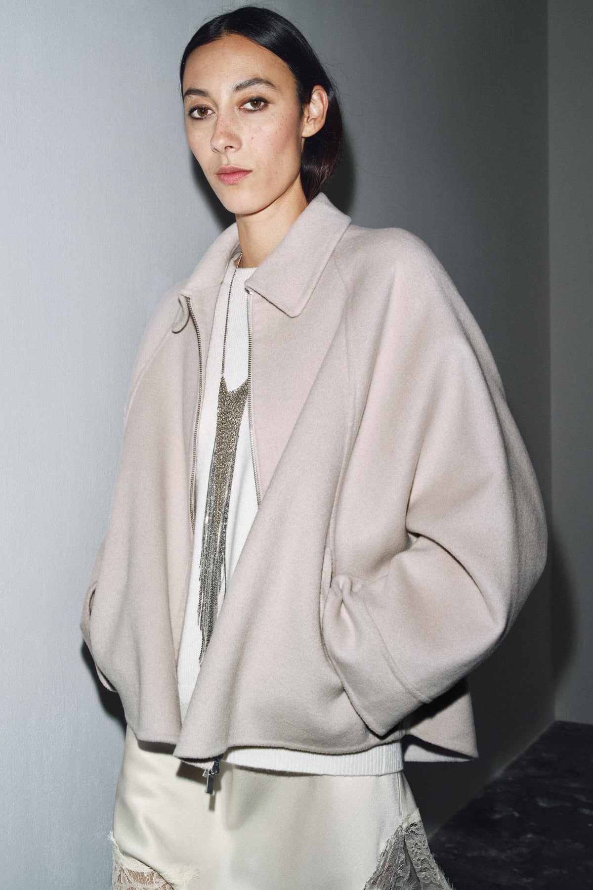 Wolljacke mit Reißverschluss