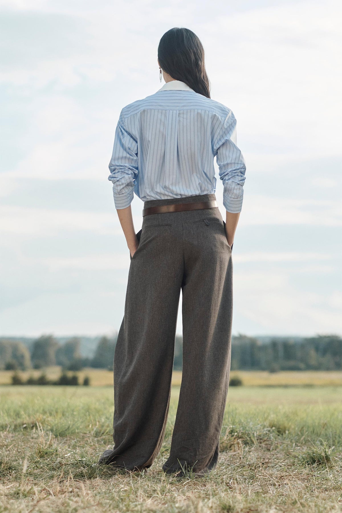 Wool Pleated Volume Trousers