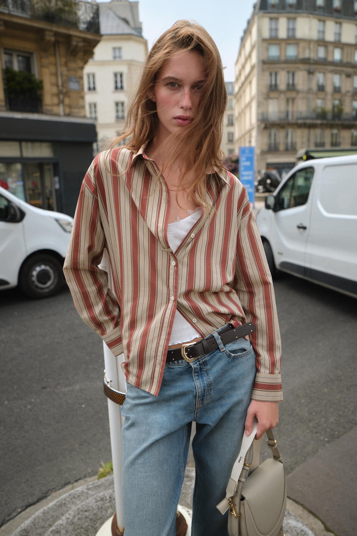STRIPED SHIRT WITH TAB