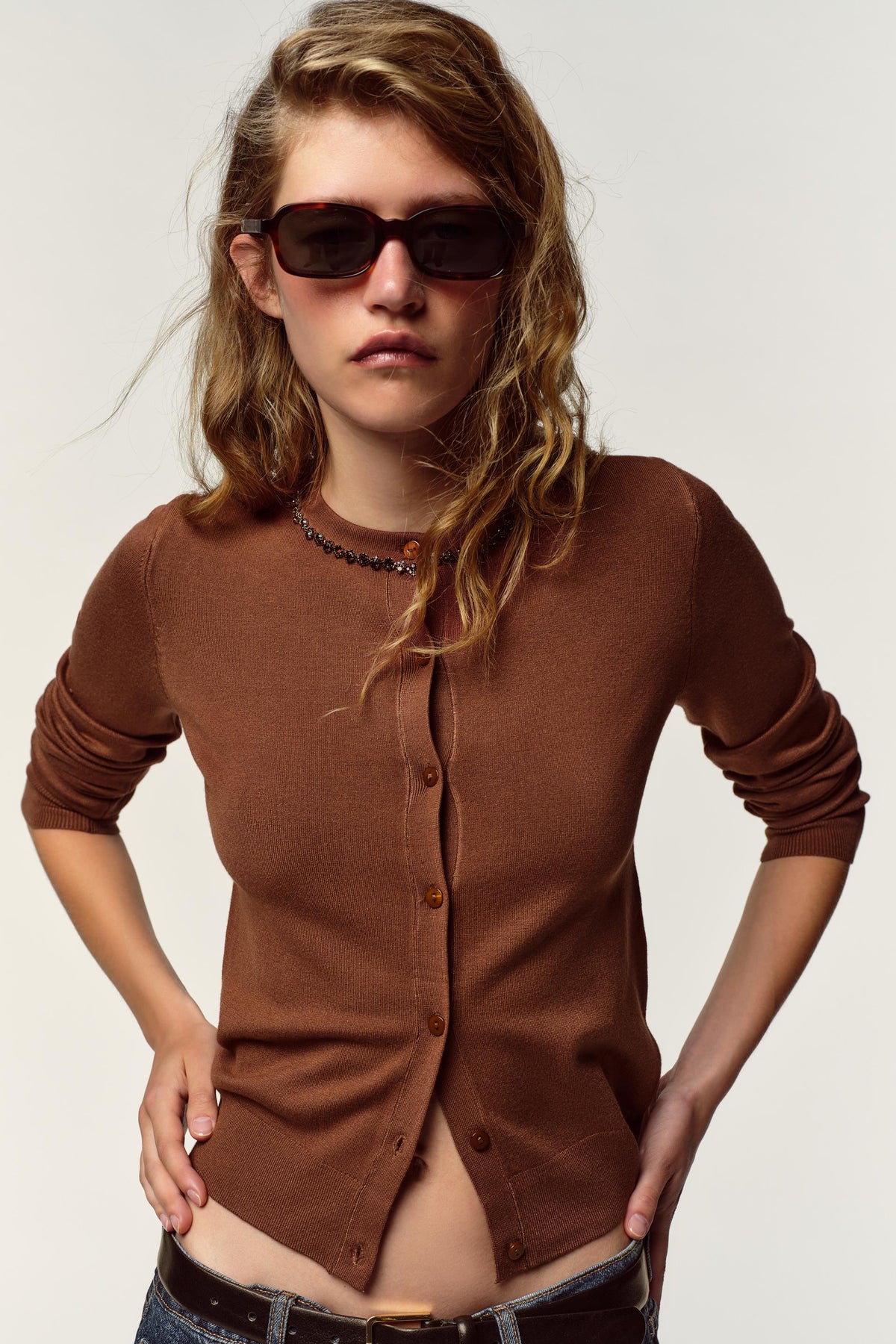 Strickjacke mit Juwelenmuster