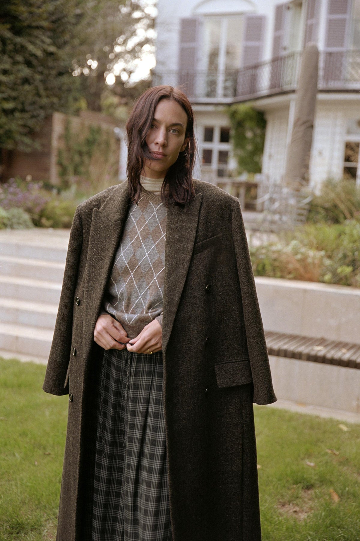 Wool Diamond-Pattern Jumper