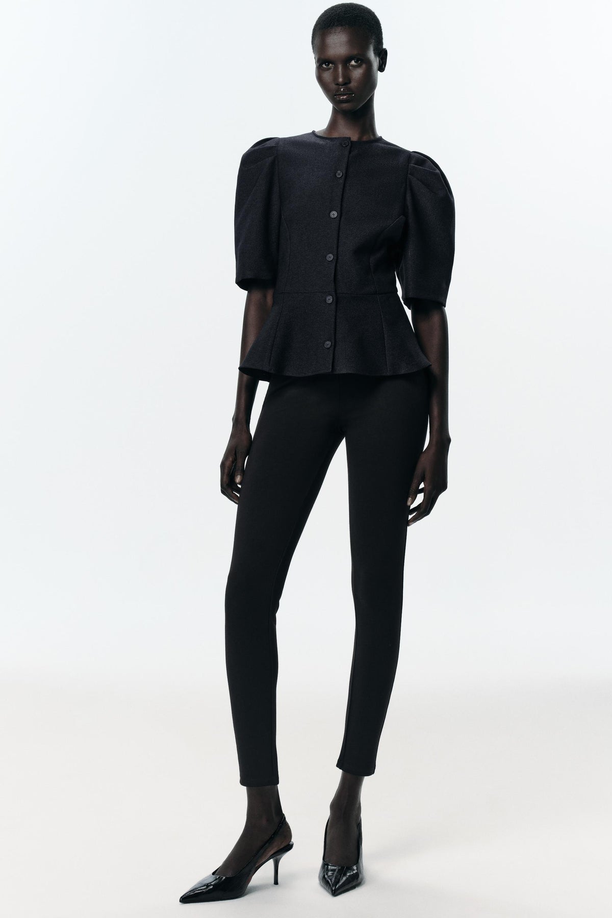 Peplum Puff Sleeve Top