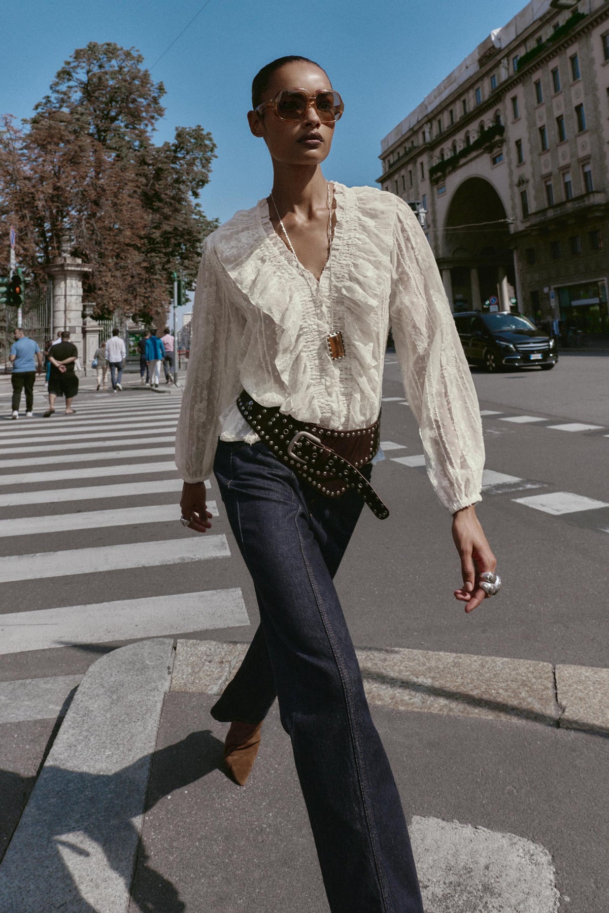 DOTTED MESH SHIRT