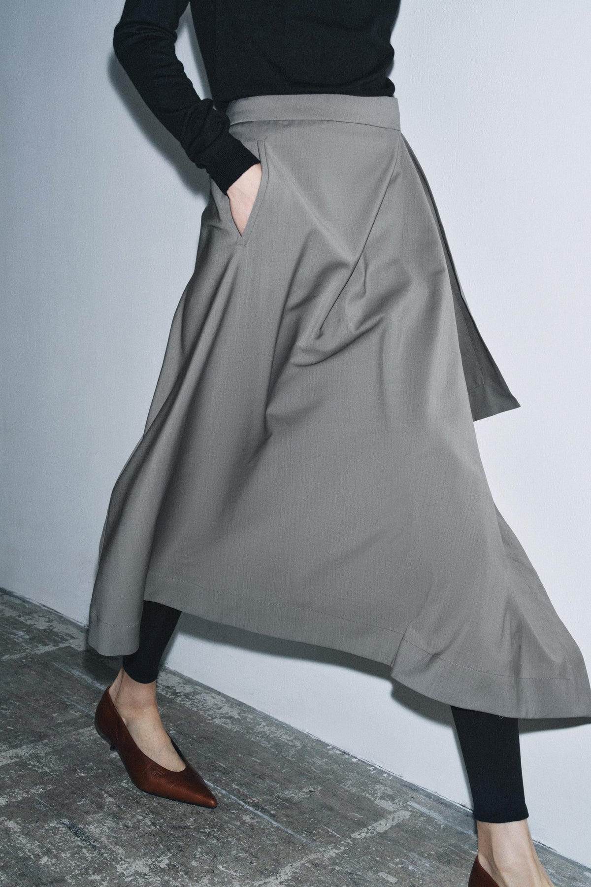 Wool Asymmetric Skirt