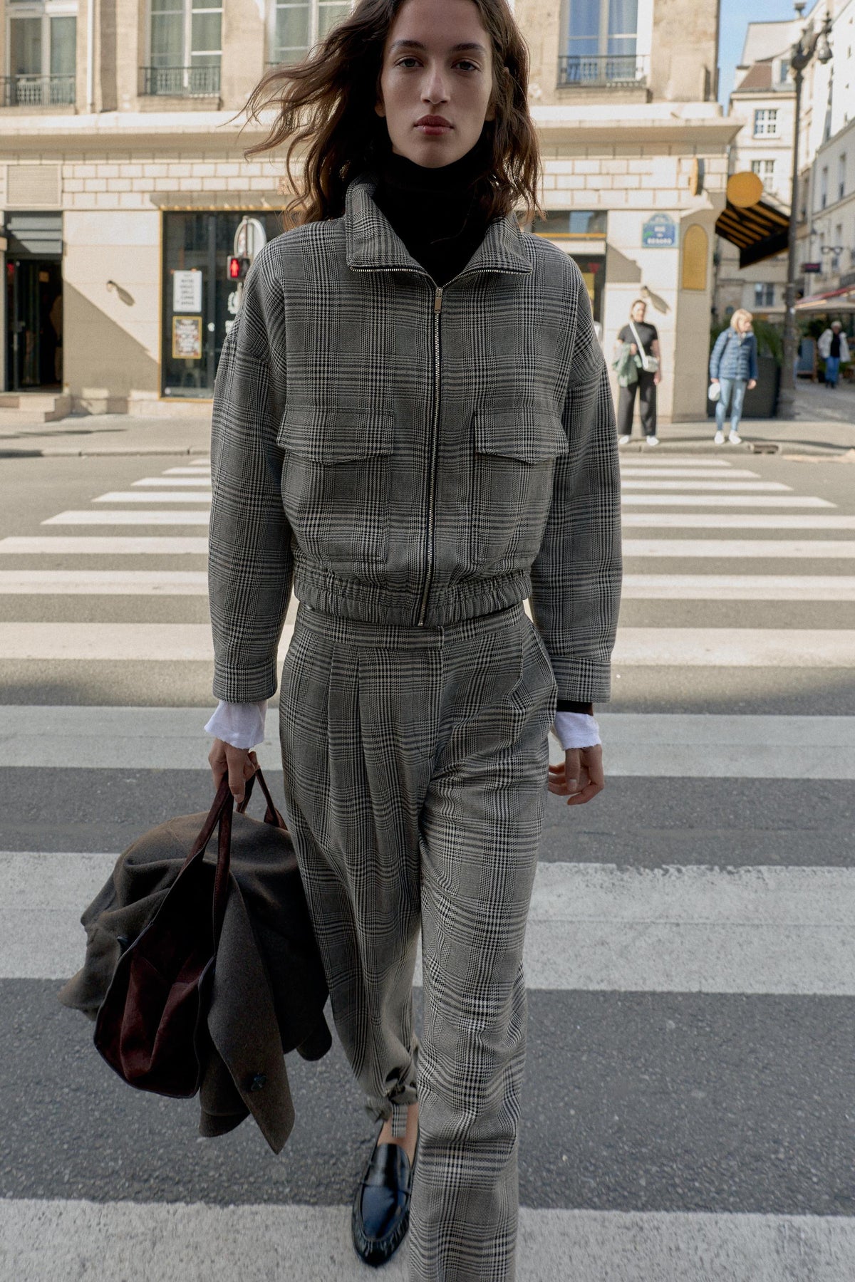 Hahnentritt-Bomberjacke