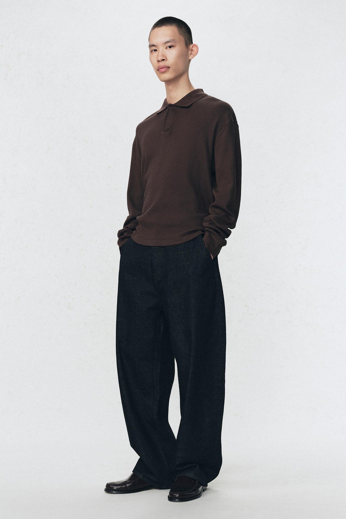 POLOSHIRT MIT WAFFELSTRUKTUR SOSHIOTSUKI