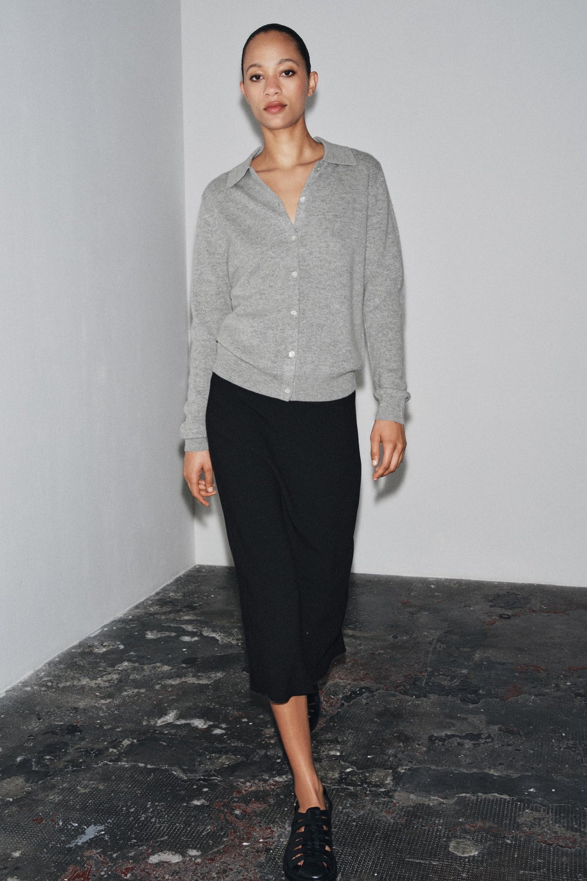 Polo-Cardigan aus Wolle und Kaschmir