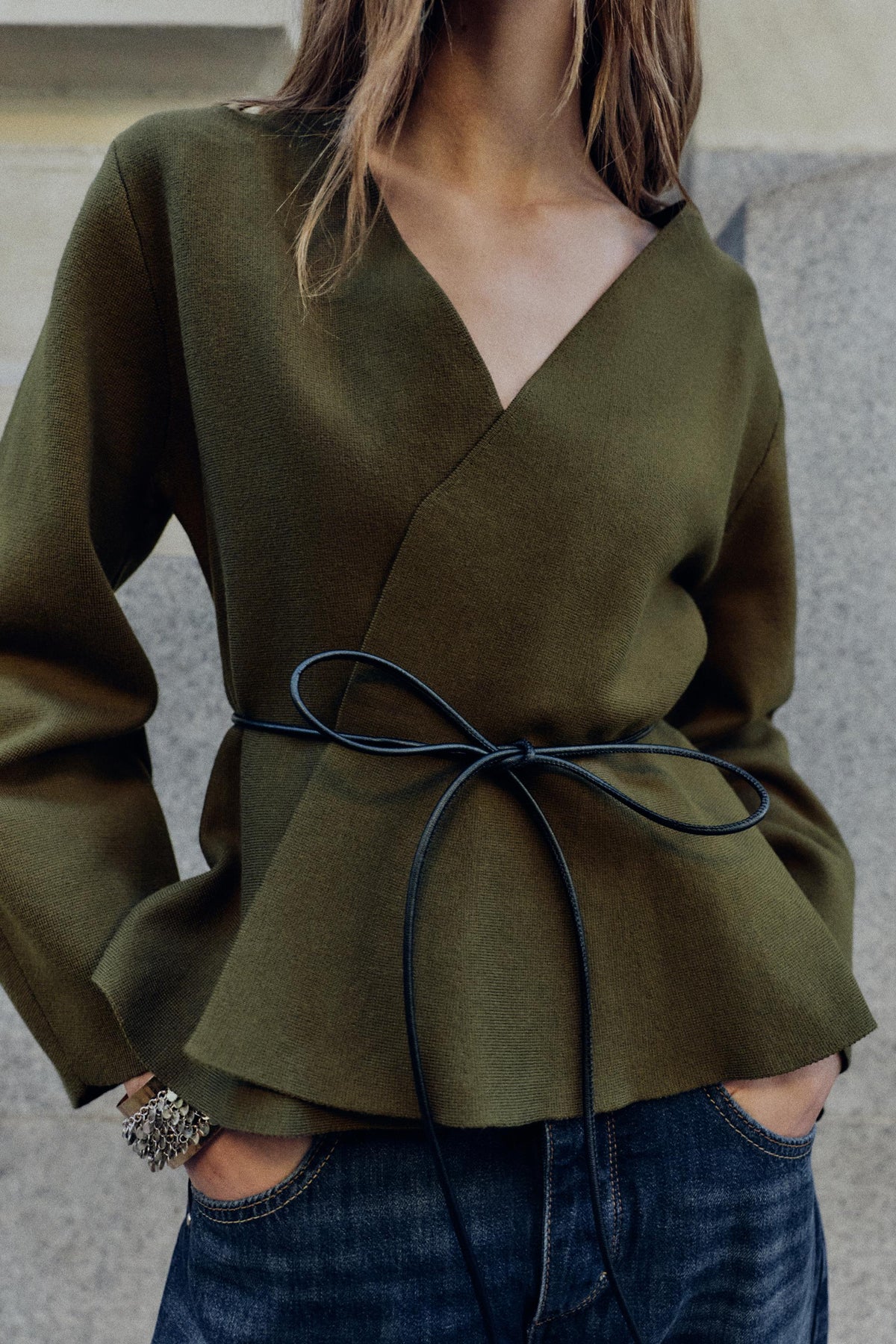Cardigan mit Gürtel
