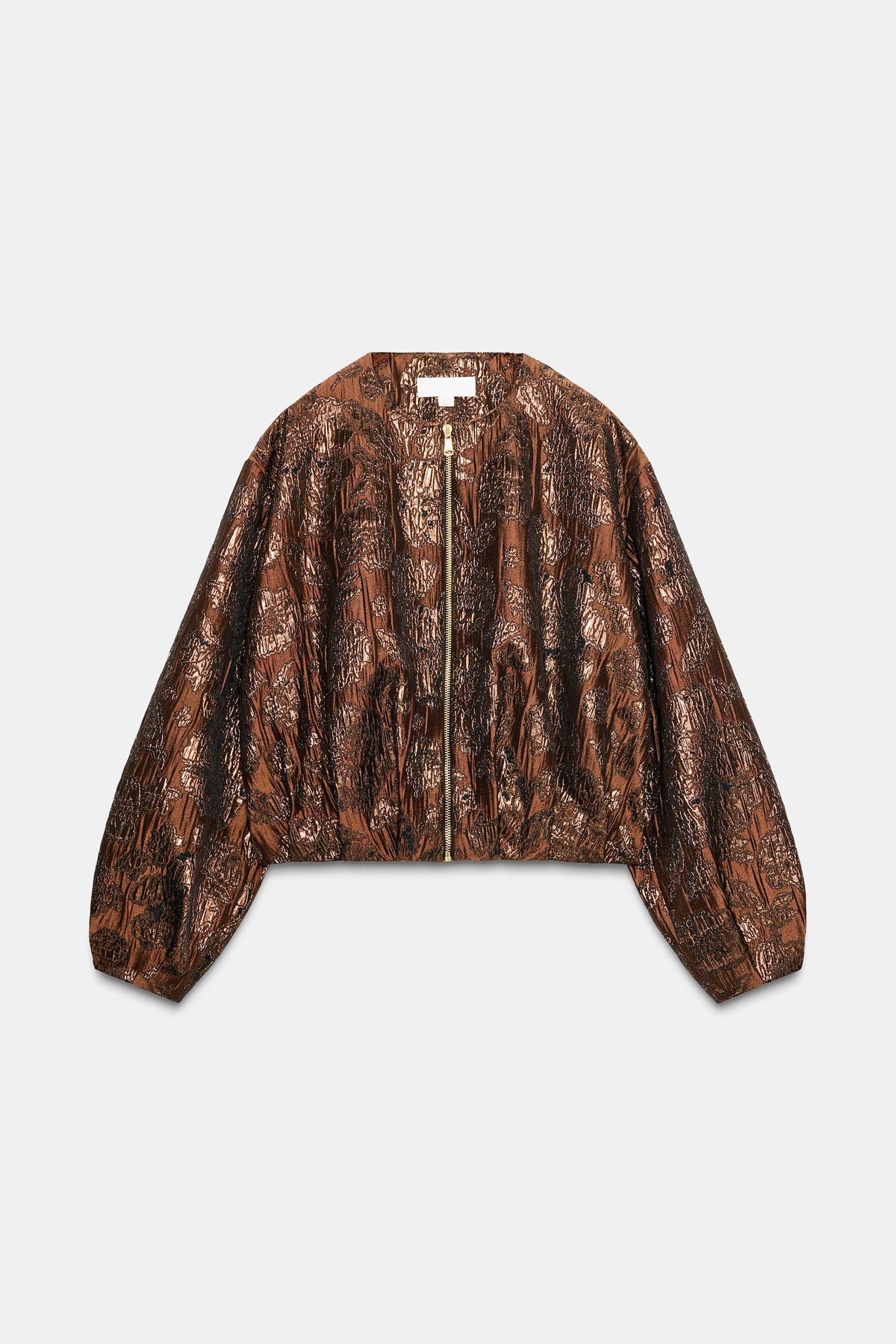 SHINY JACQUARD BOMBER JACKET - Image 2
