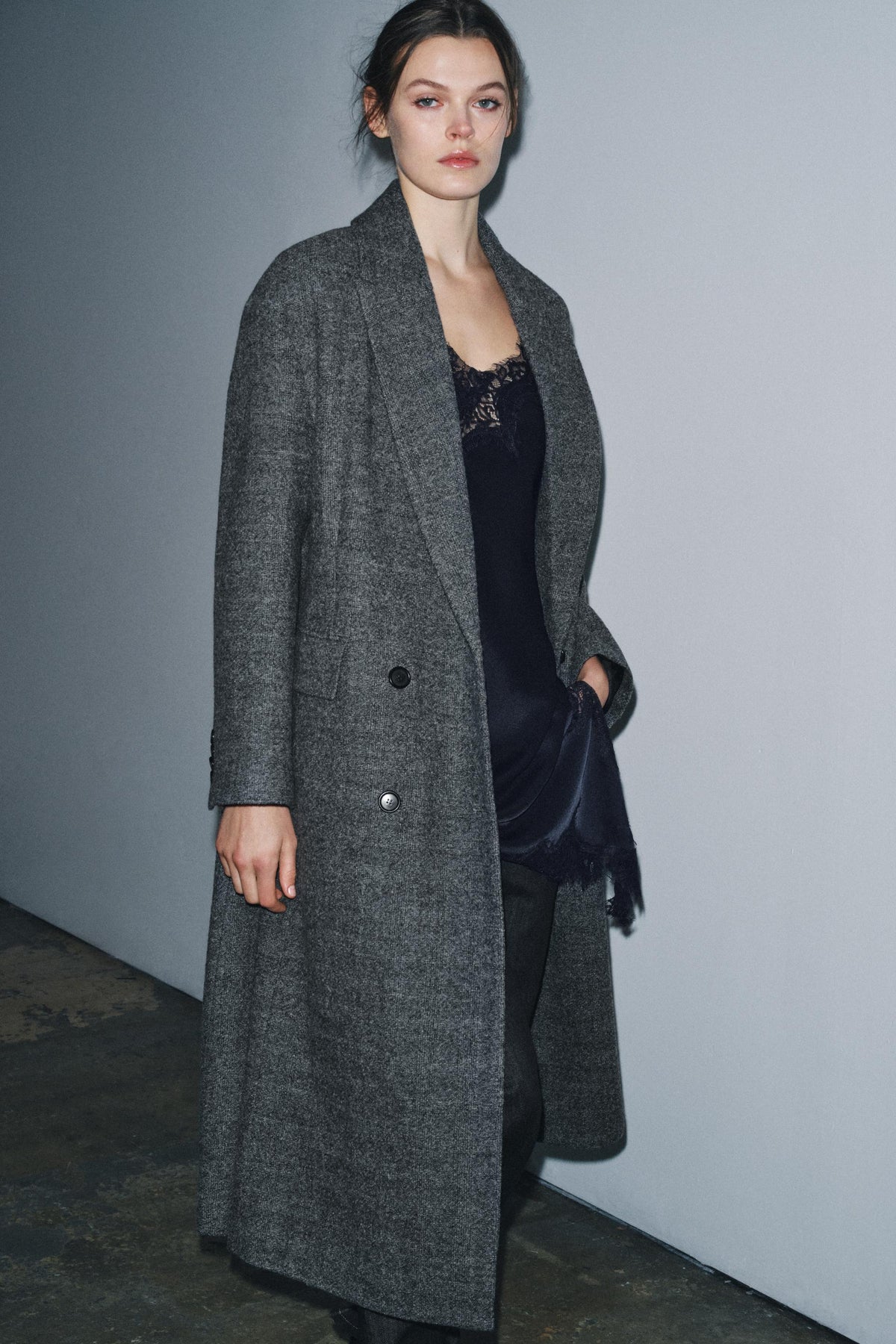 100% Wool Checked Coat - Image 2