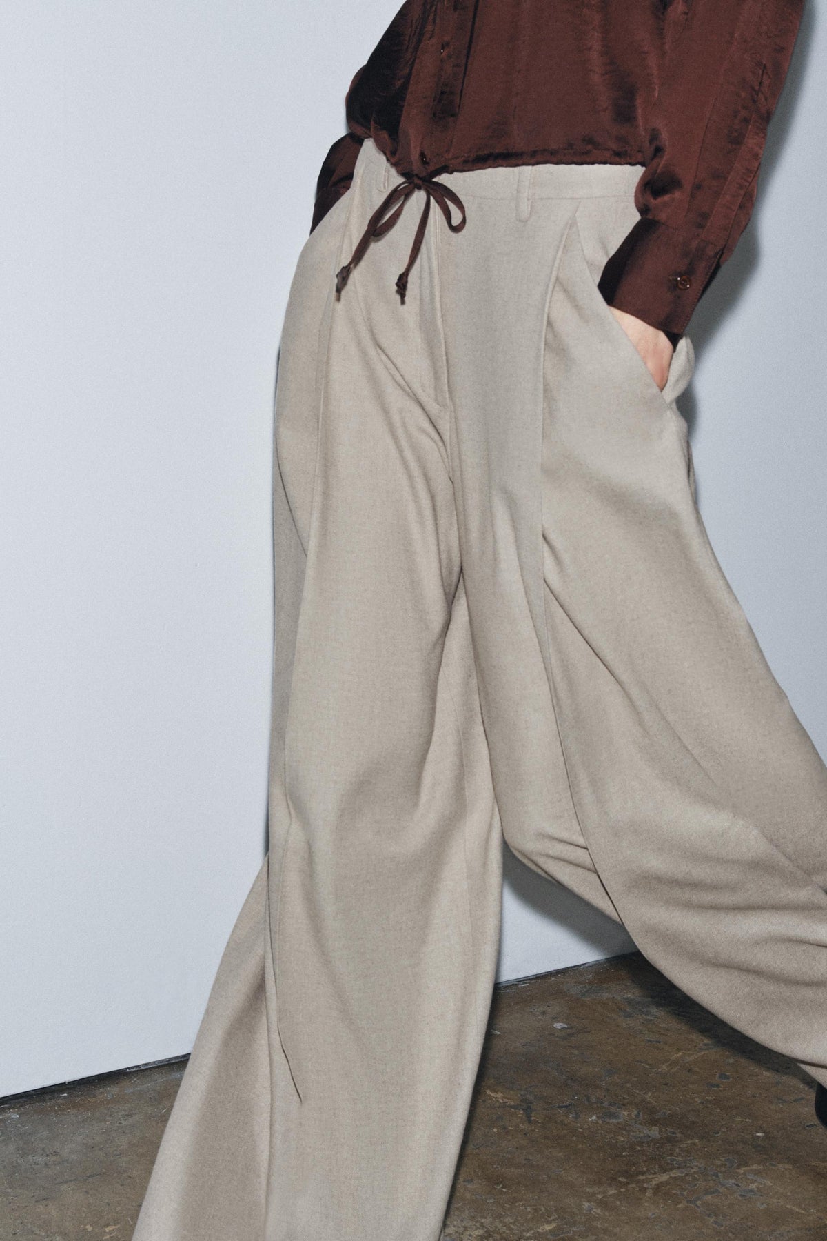 Wool Blend Darts Trousers