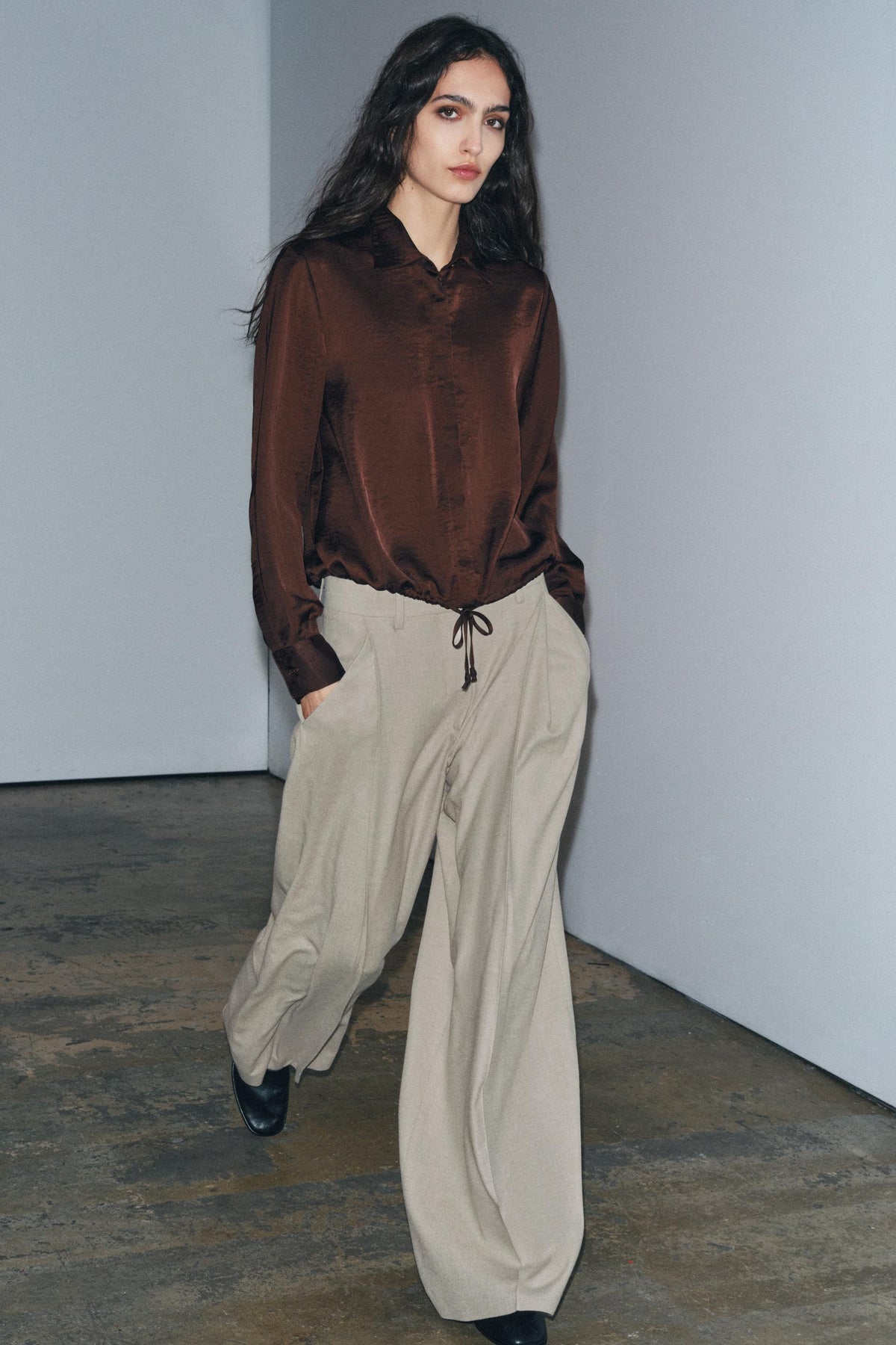 Wool Blend Darts Trousers