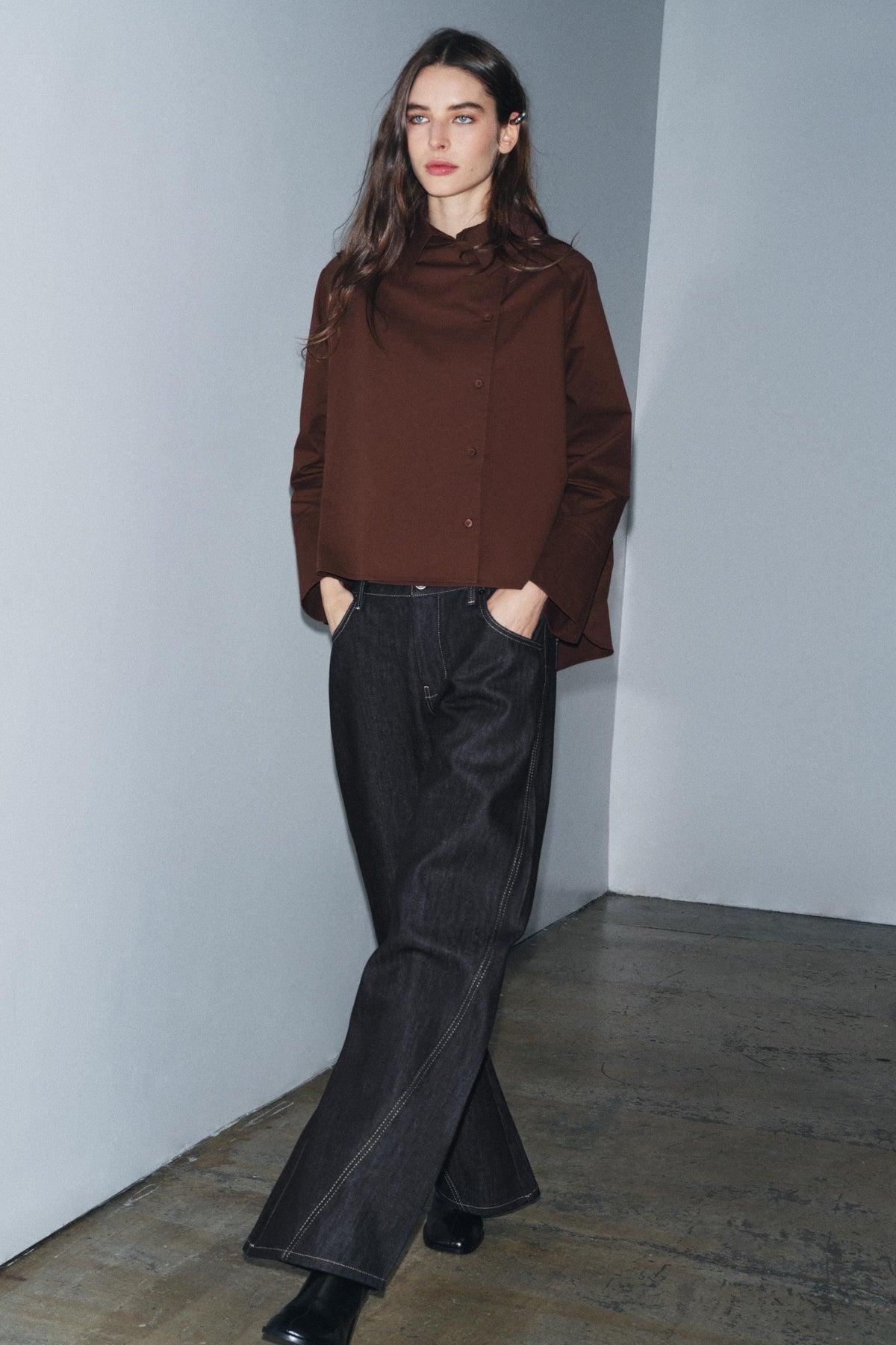 Oversized Pleated Shirt