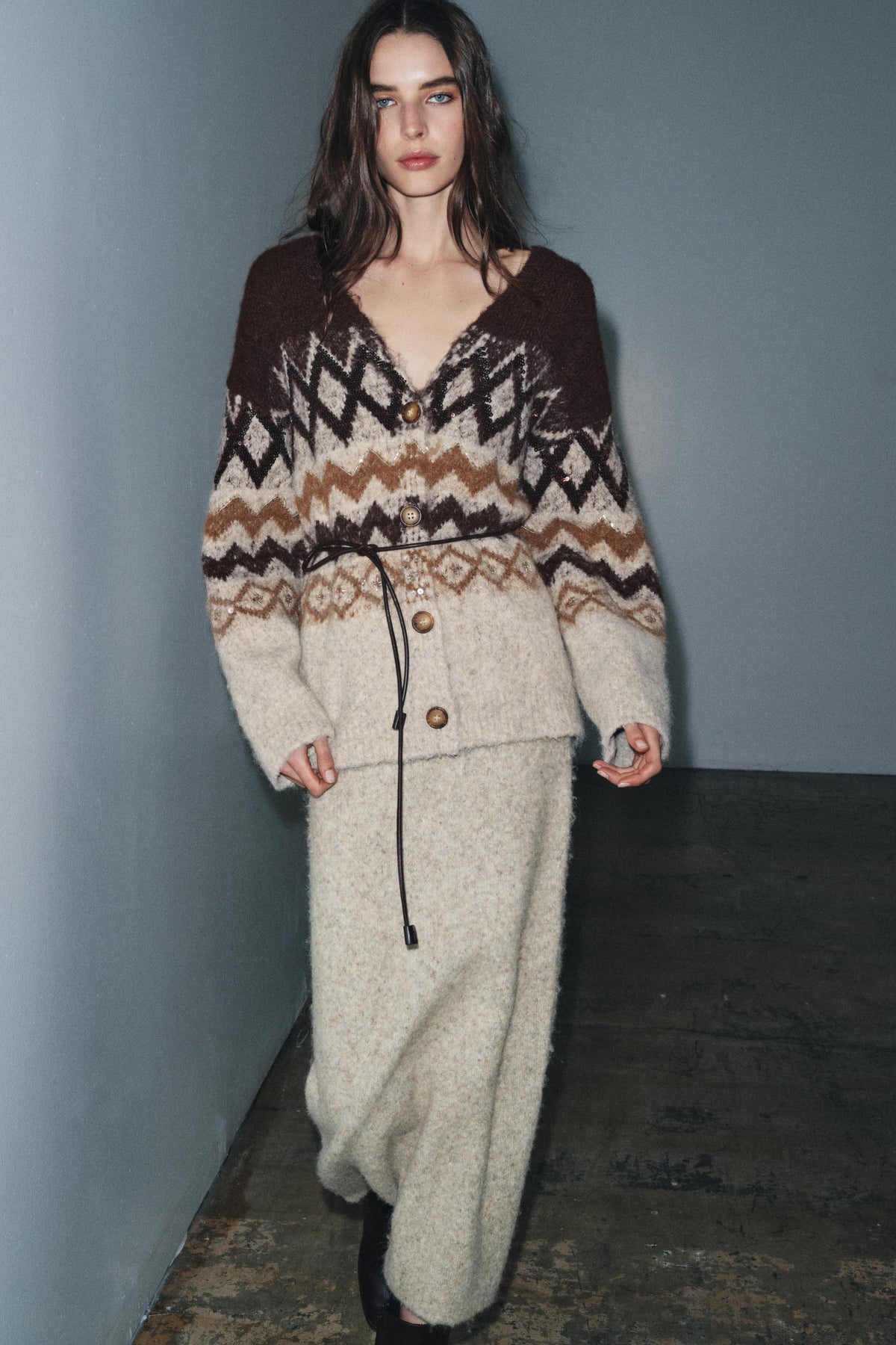 Pailletten-Strickjacke mit