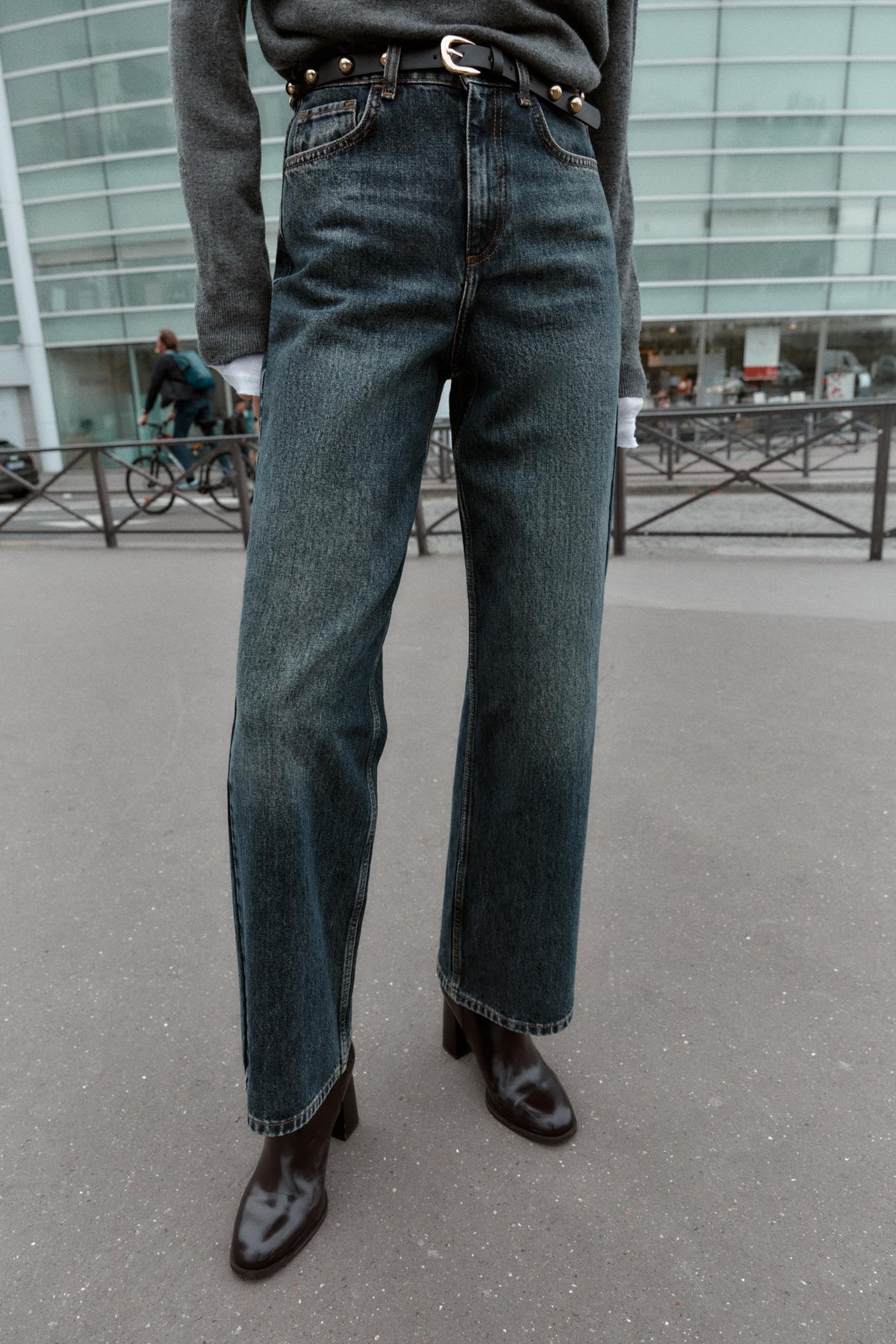 Straight Tapered High-Waist Jeans
