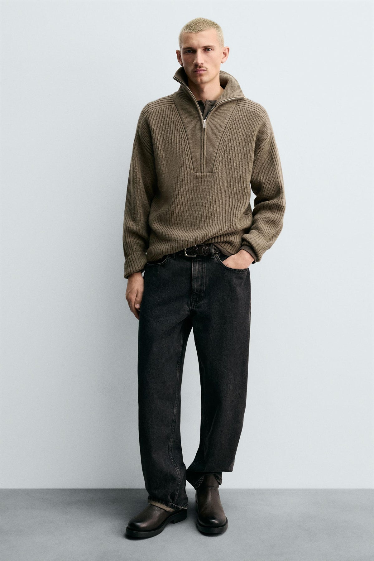 Lederstiefel mit breiter Sohle