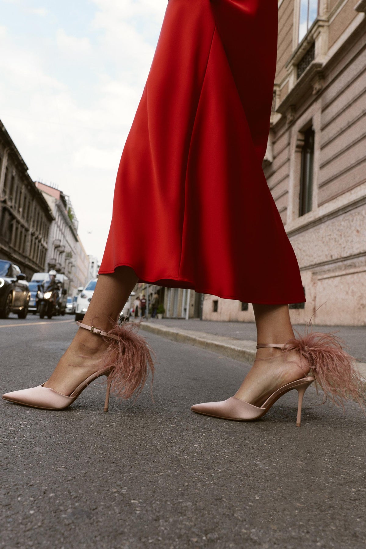 Feather High Heels