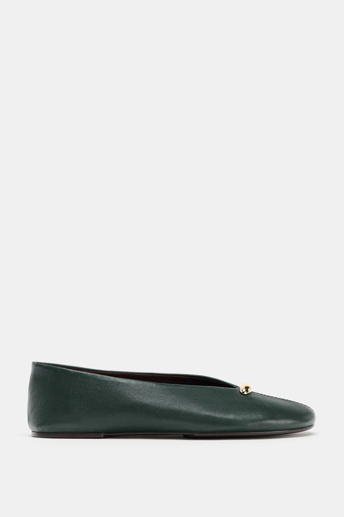 Leather Ballet Flats Appliqué