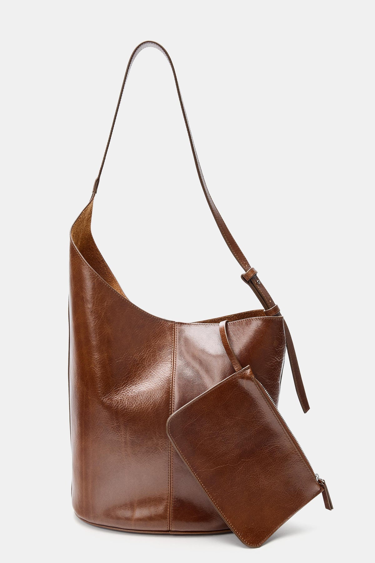LEDER-EIMERTASCHE