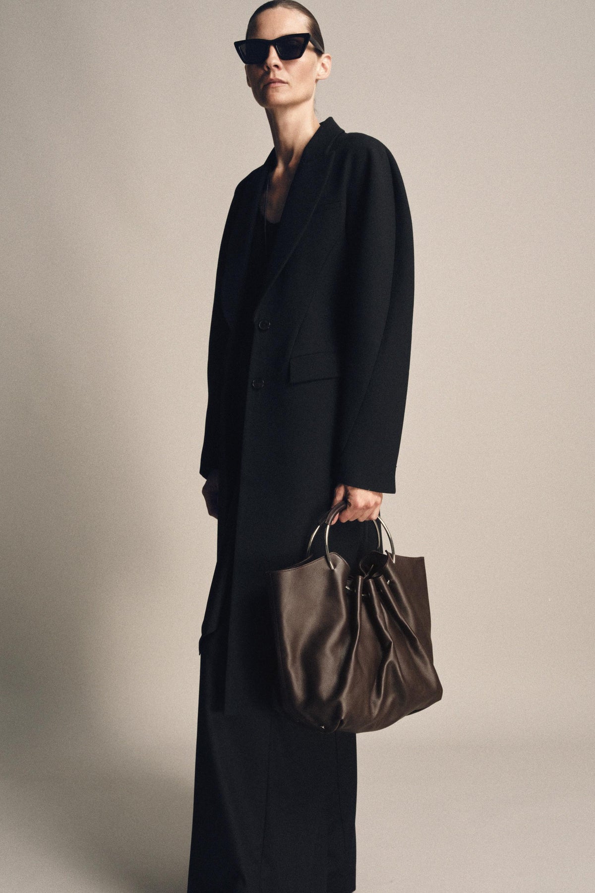 Leder-Beuteltasche