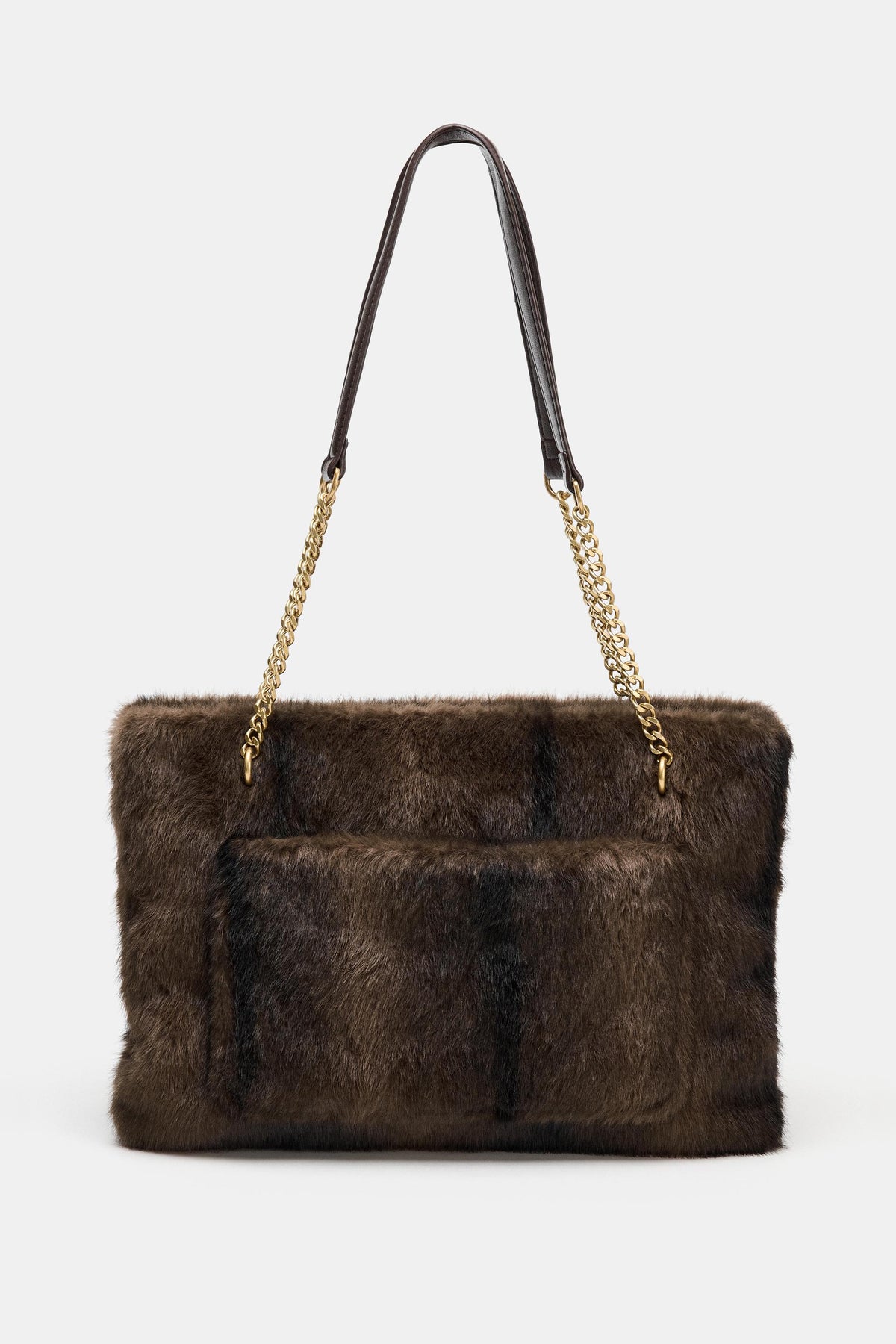Schultertasche aus Kunstpelz
