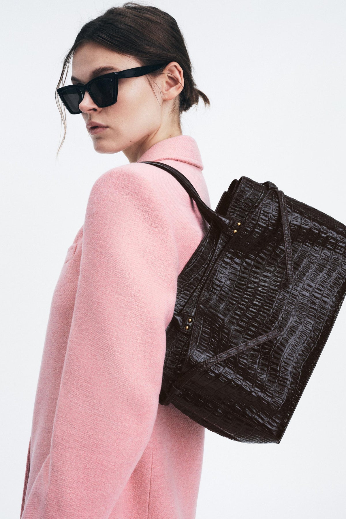City-Tasche aus geprägtem Leder