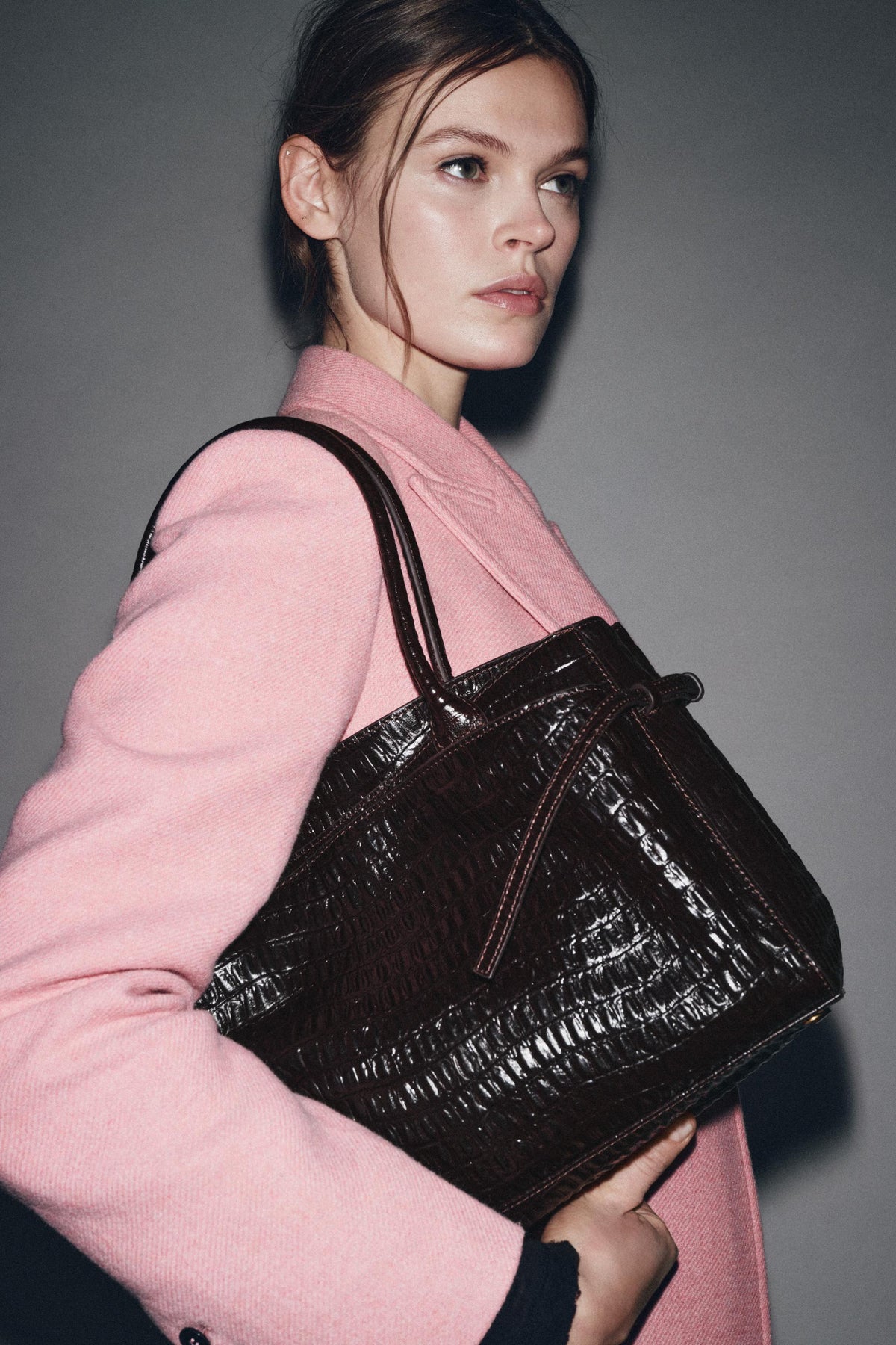 City-Tasche aus geprägtem Leder