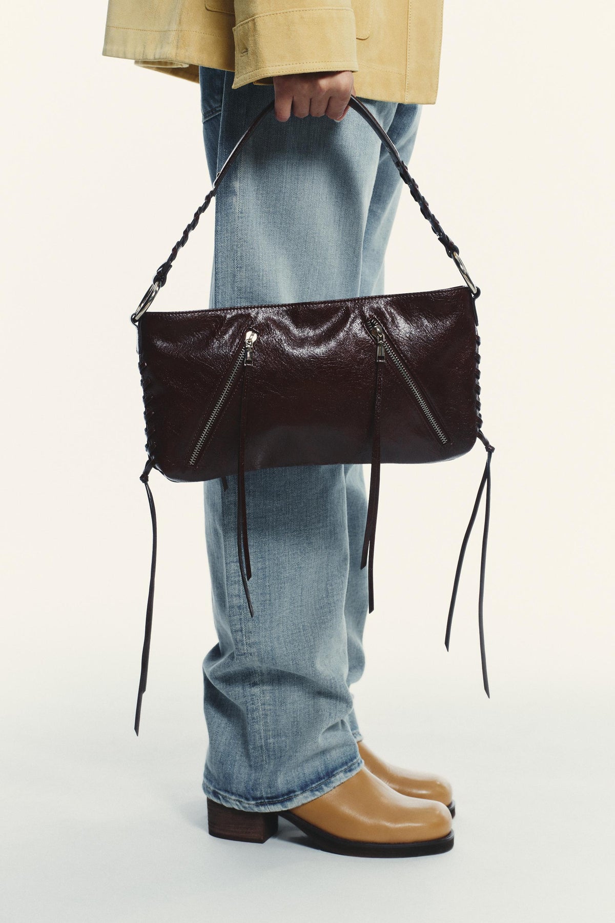 Schultertasche mit Reißverschluss