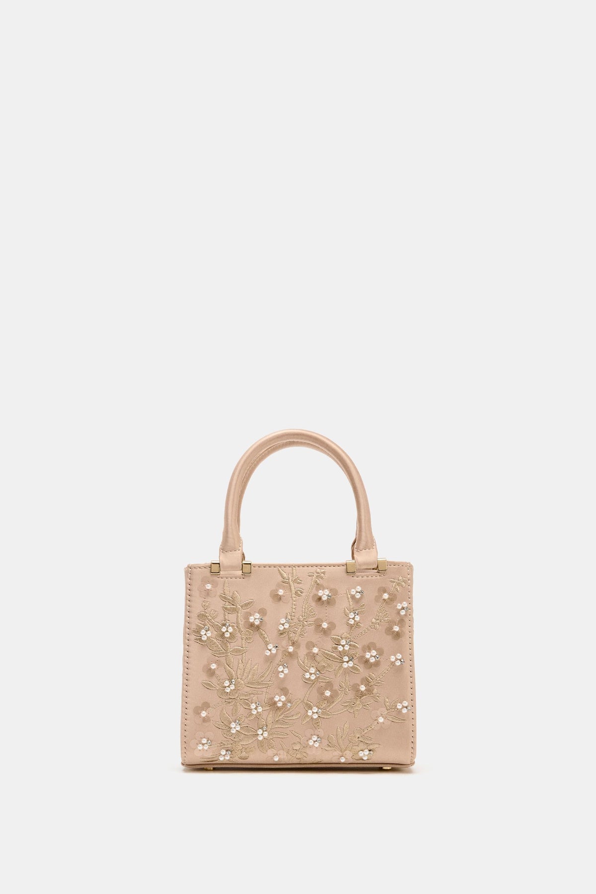 Bestickte, strukturierte Handtasche