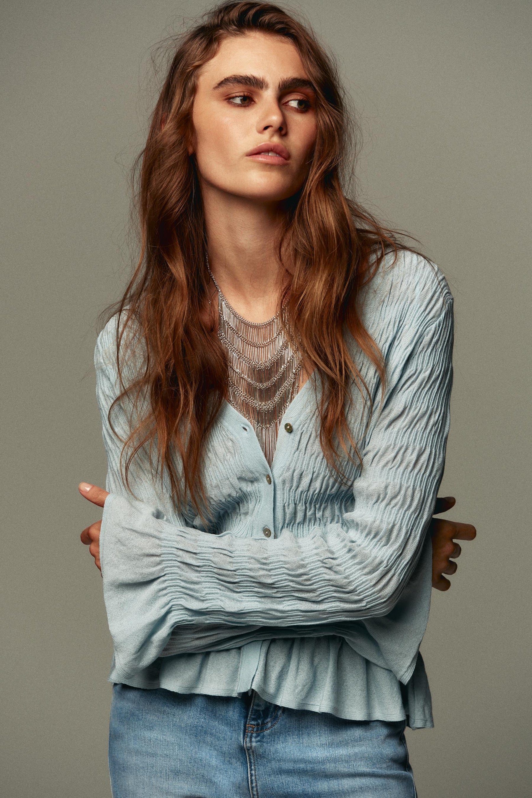 GATHERED KNIT CARDIGAN - Image 2