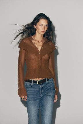 POINTELLE KNIT ROMANTIC CARDIGAN - Image 5