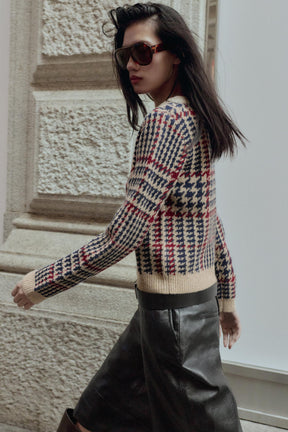 Houndstooth Wool Jumper