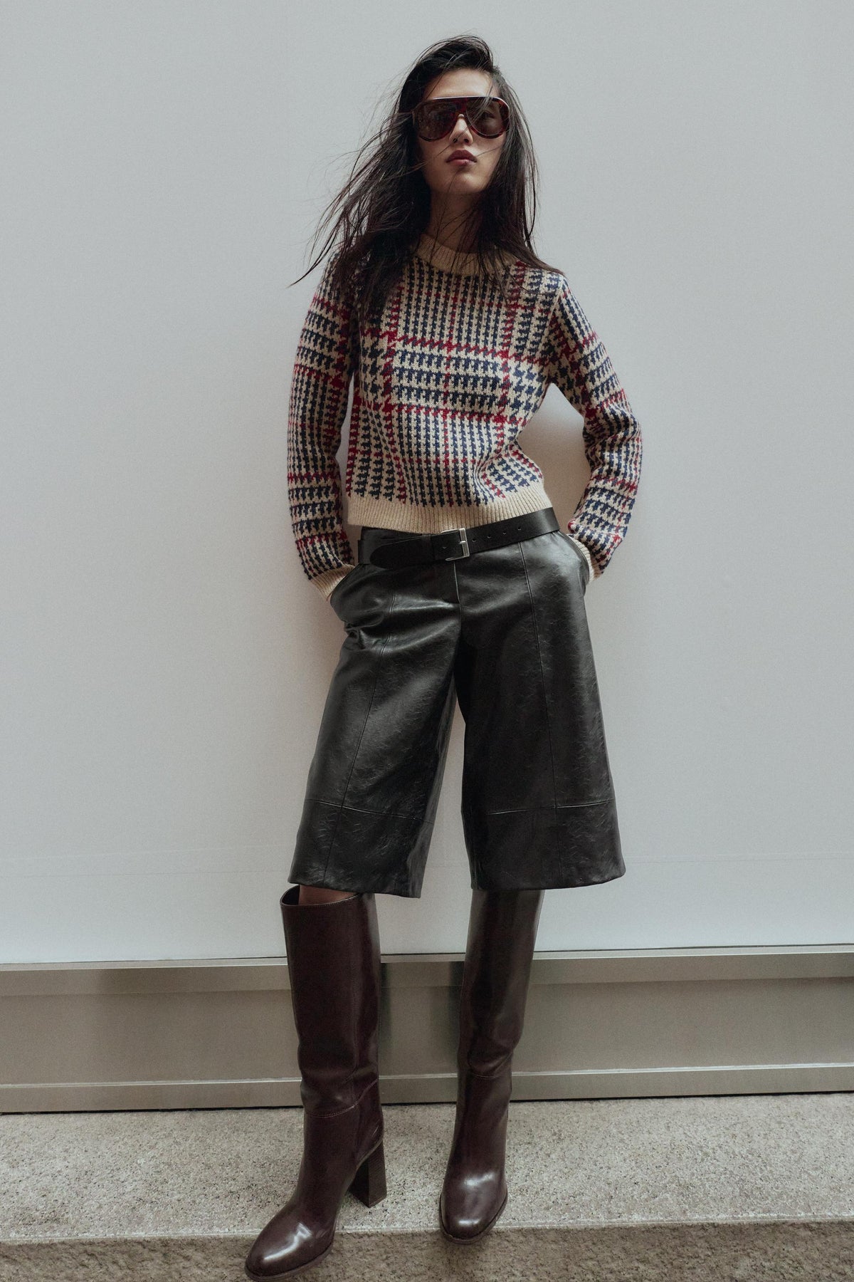 Houndstooth Wool Jumper